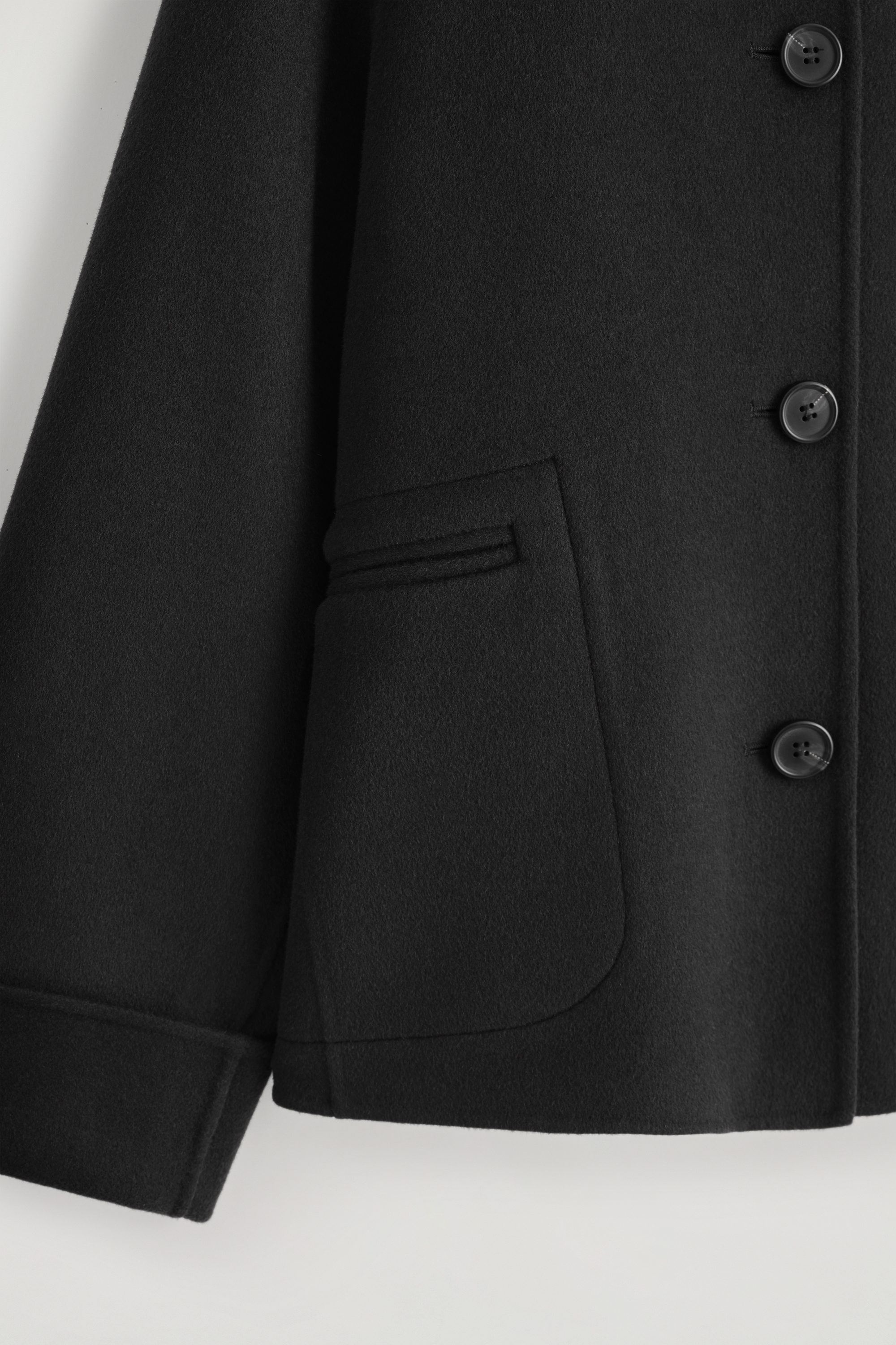 DOUBLE-FACED WOOL JACKET - BLACK | COS