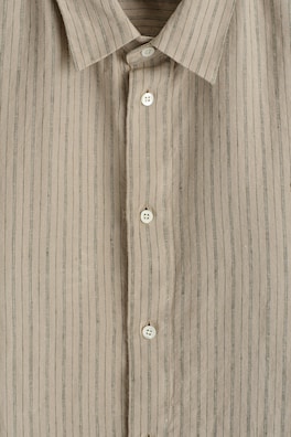 RELAXED LINEN SHIRT — BEIGE / STRIPED 6