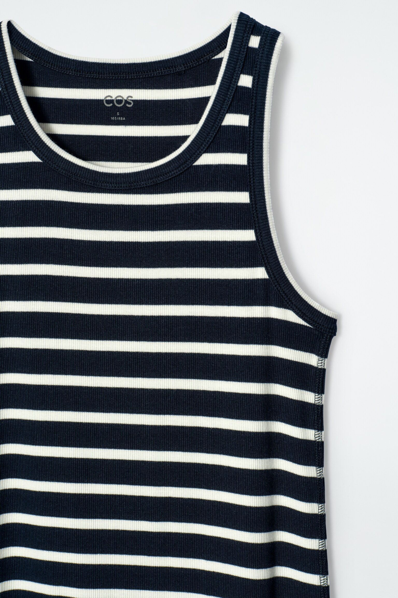 RIBBED TUBE DRESS - NAVY / WHITE / STRIPED/ORANGE/OCHRE/BLACK - 4