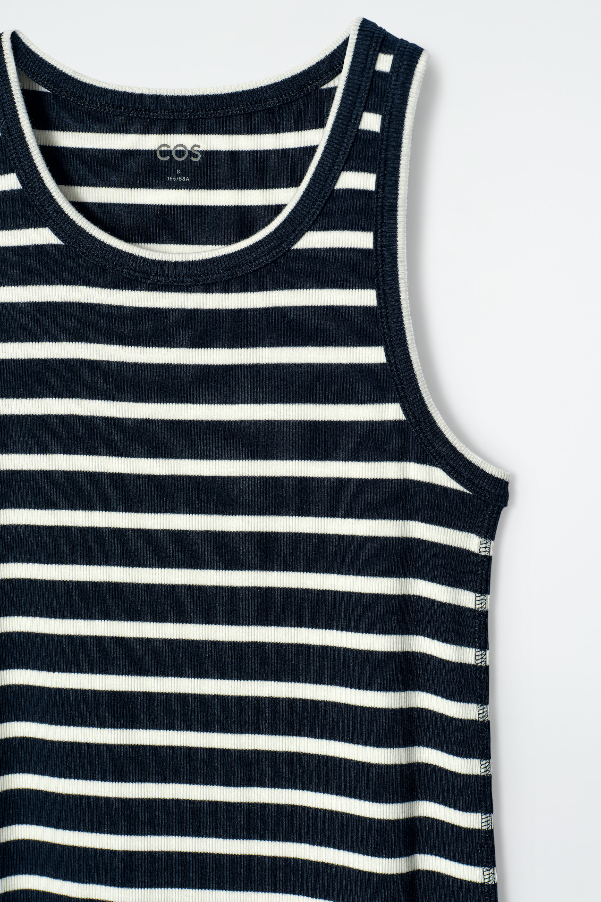 Cotton Striped Ribbed Knit Dress navy 新品 4255_b7c1e1d177_565e4130830325