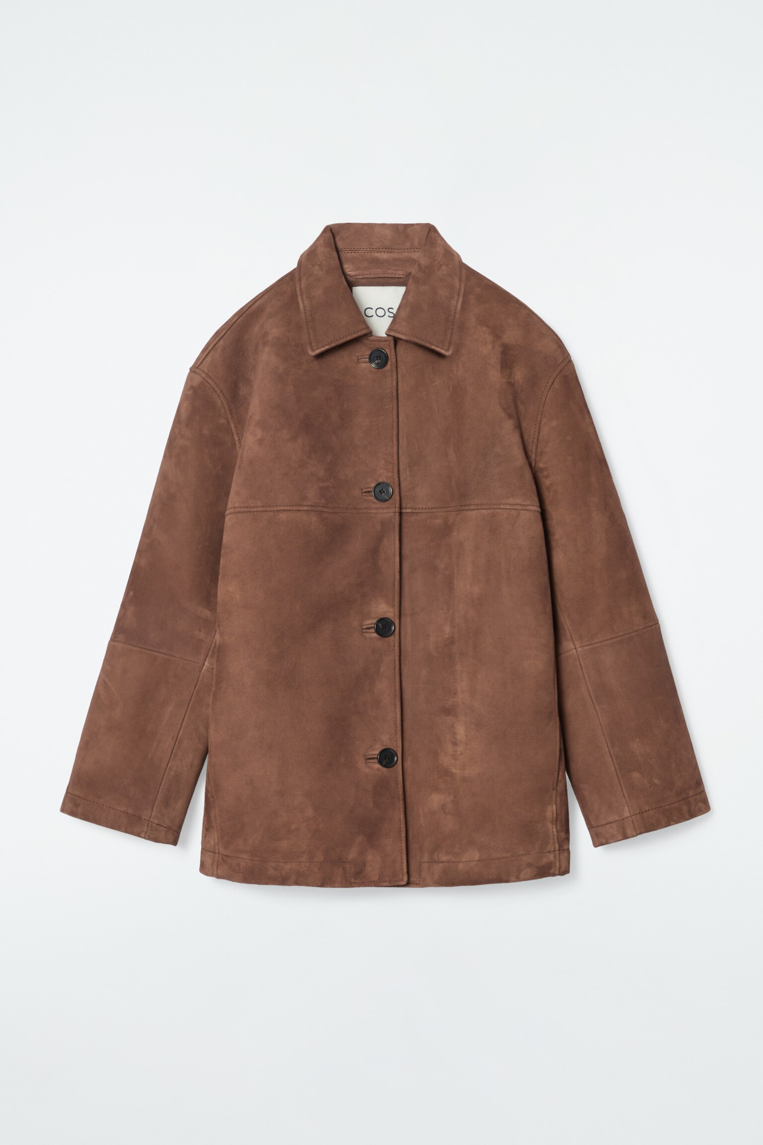 COLLARED SUEDE JACKET - BROWN/SAND