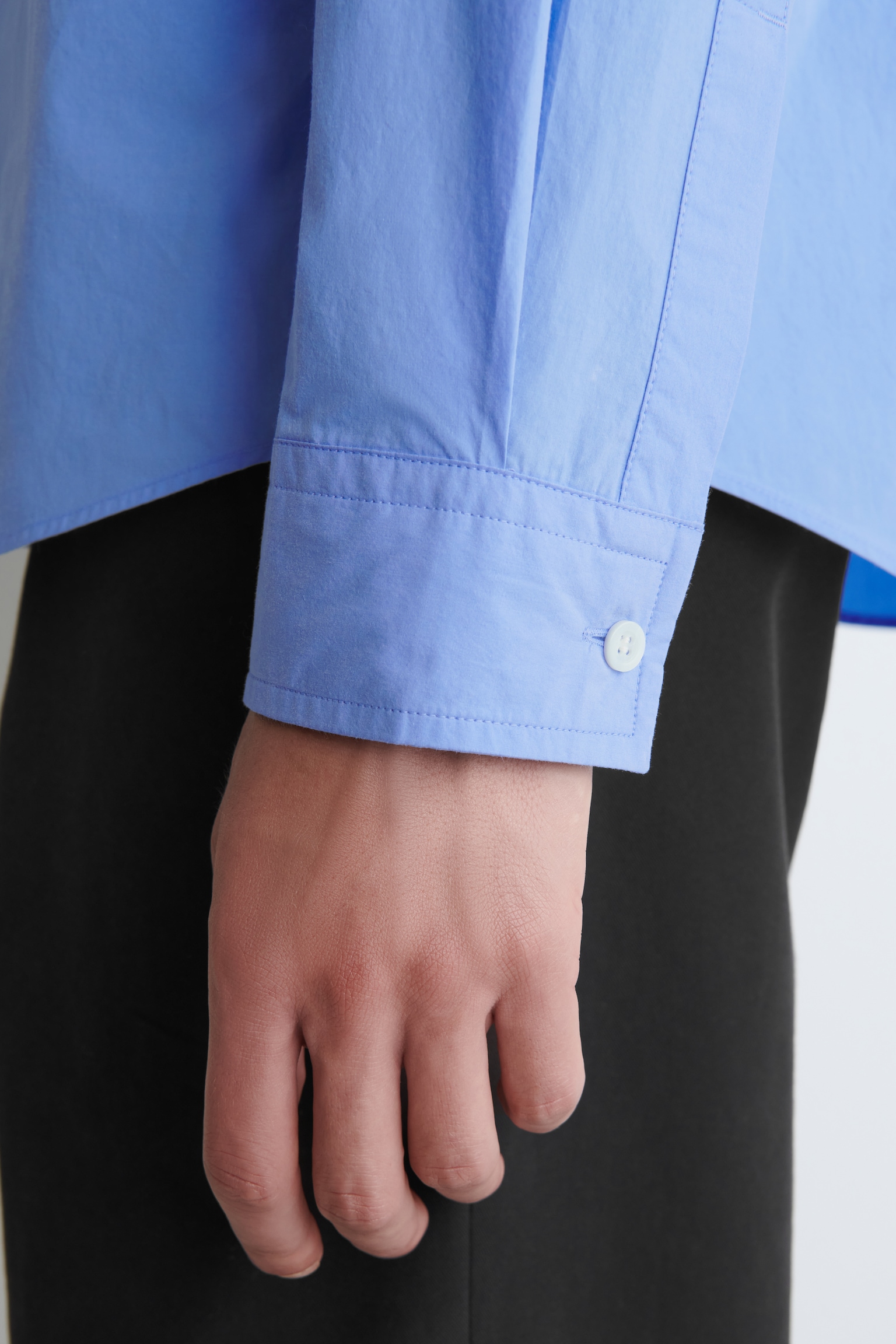 RELAXED PIMA COTTON-POPLIN SHIRT - BLUE/WHITE/LIGHT BLUE - 4