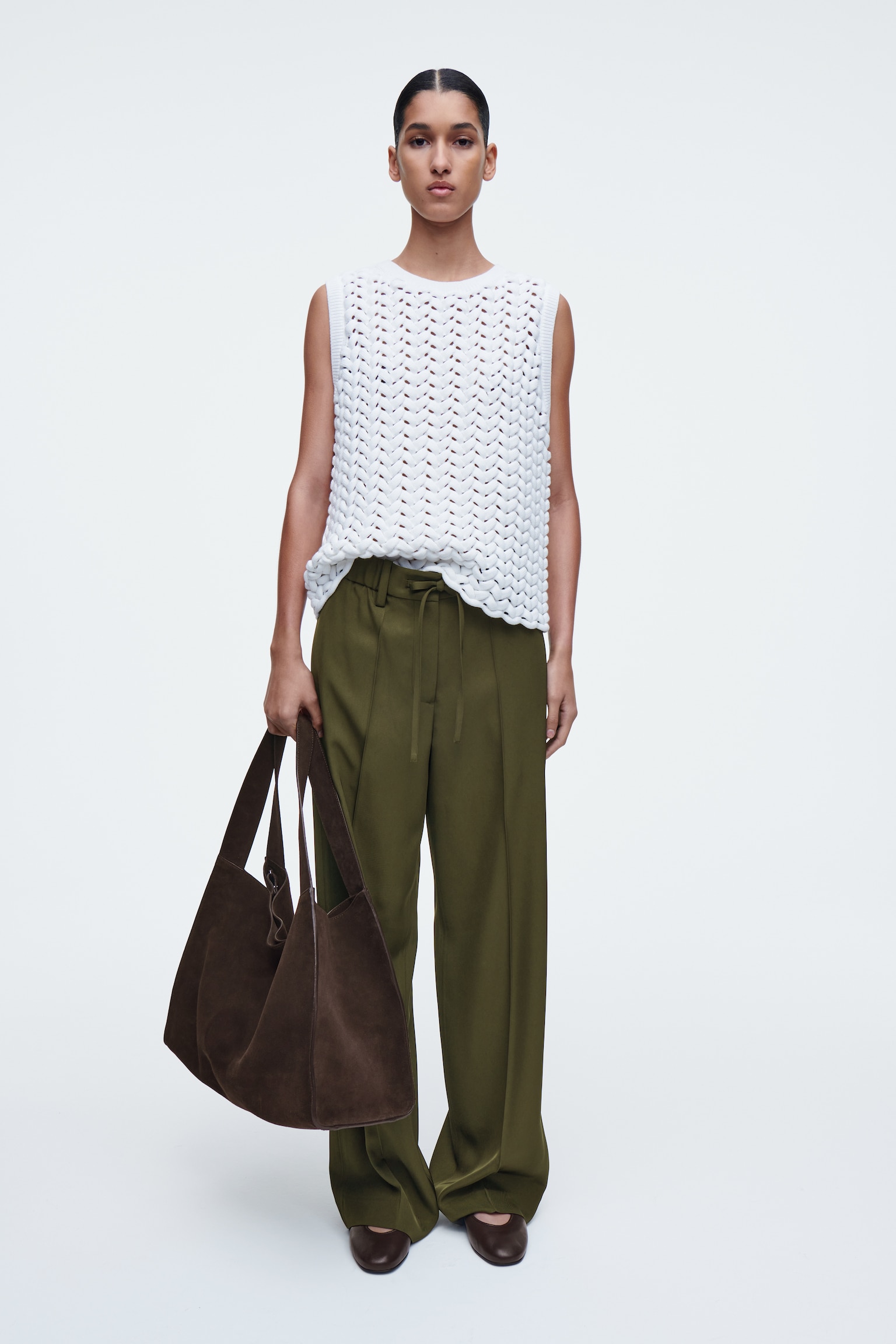OPEN-KNIT VEST - WHITE - 4