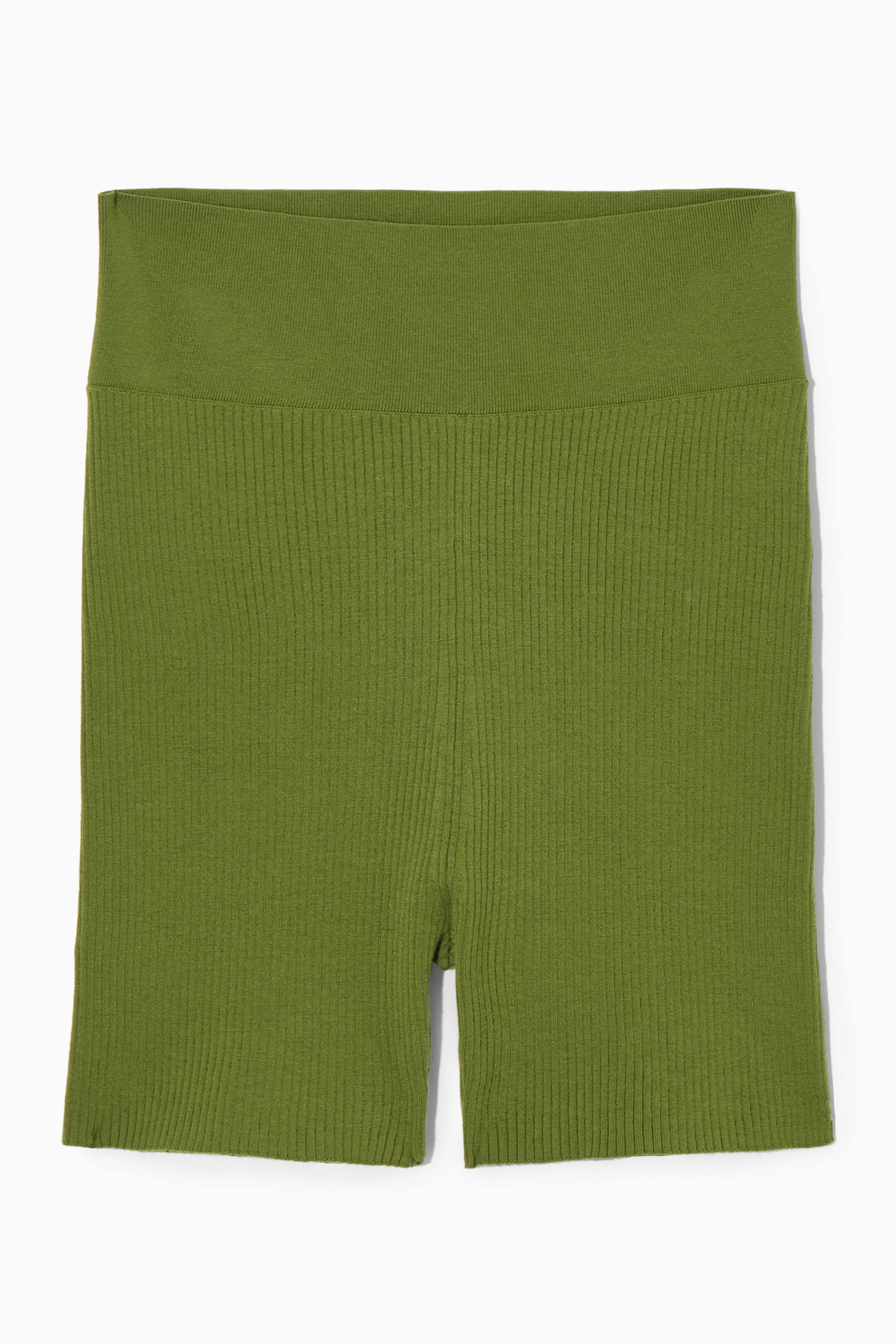 Visa större bild: RIBBSTICKADE SHORTS I MERINOULL - GRÖN - DAM | H&M FI 1