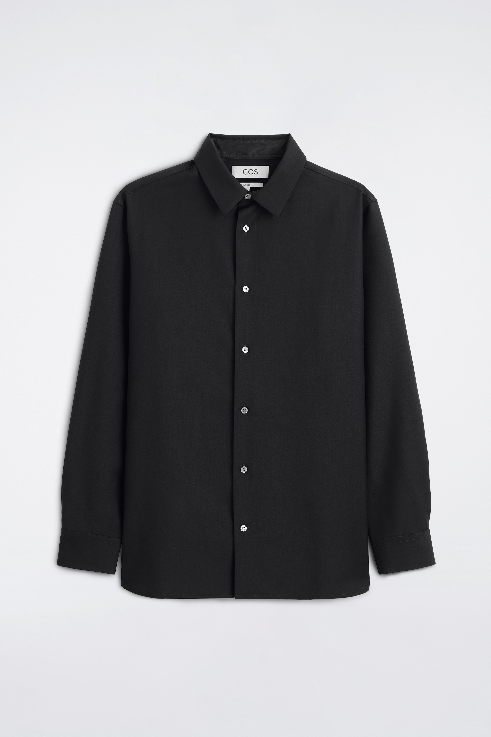 RELAXED WOOL-TWILL SHIRT - BLACK
