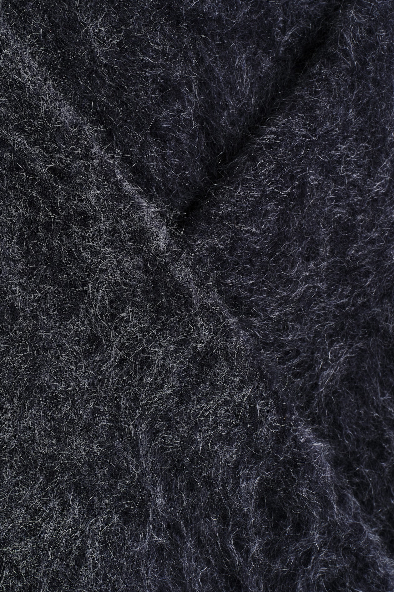 BRUSHED PURE CASHMERE TRIANGLE SCARF — DARK GRAY