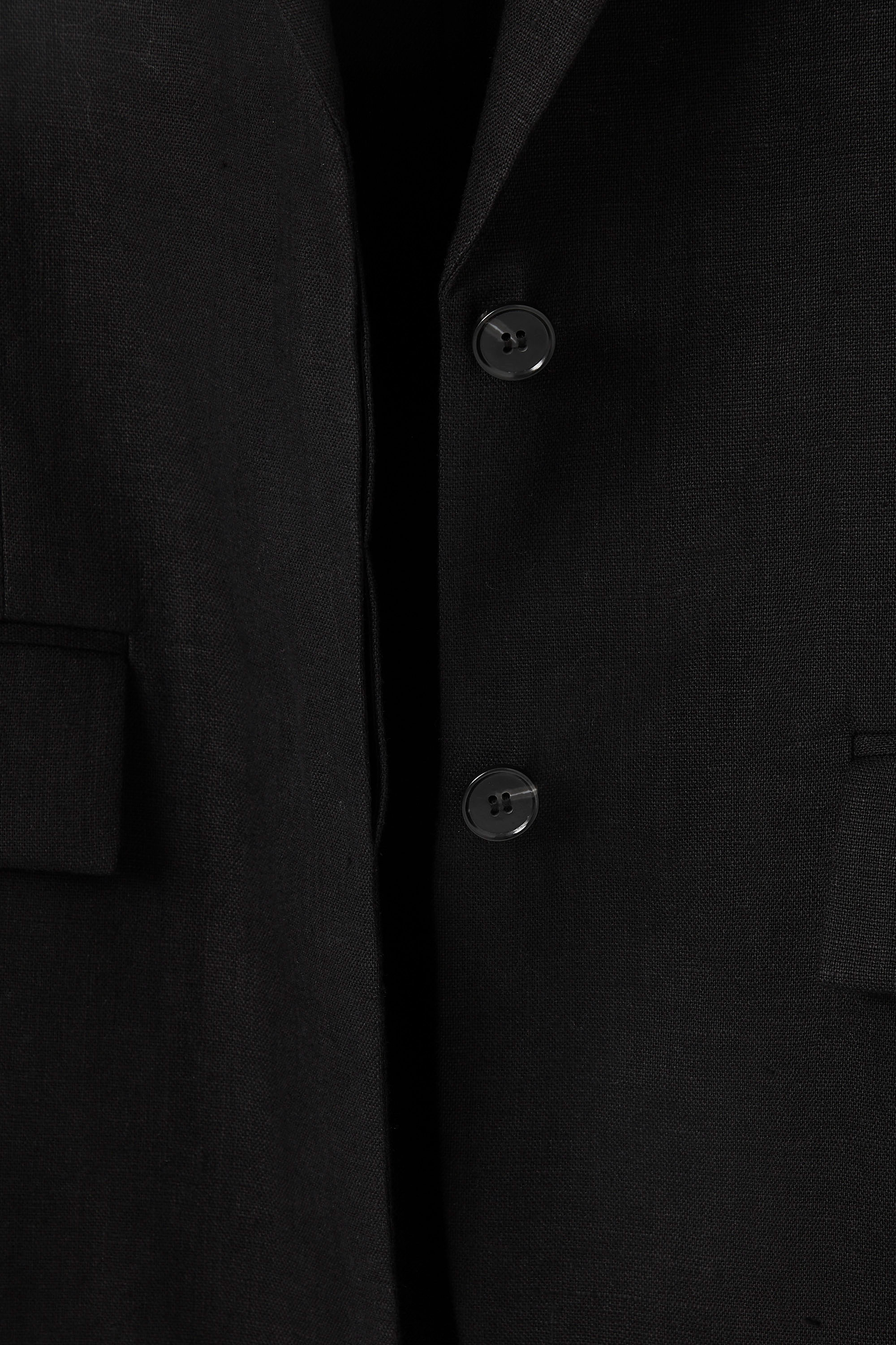 RELAXED SINGLE-BREASTED LINEN BLAZER - BLACK | COS
