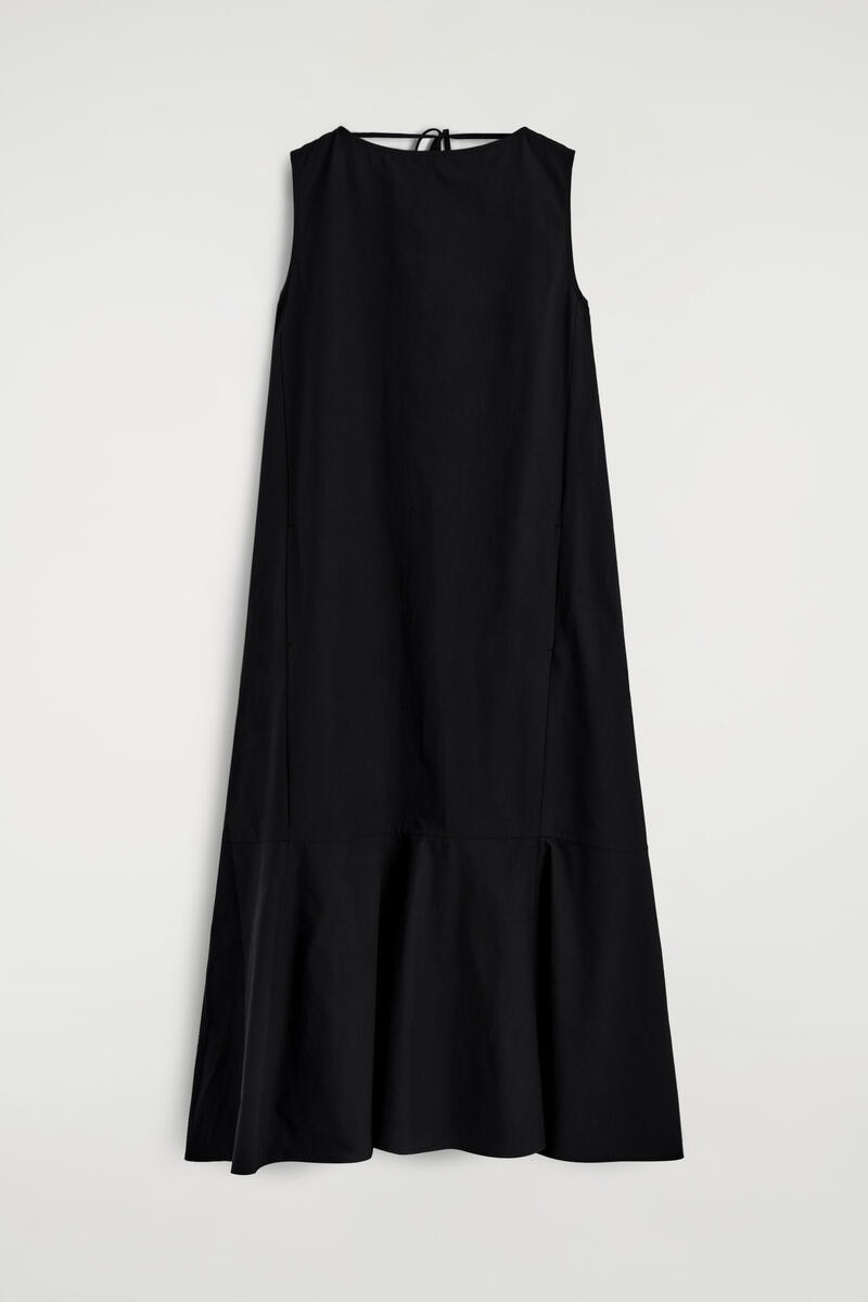 Dropped-Hem Cotton Midi Dress