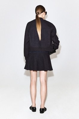 BOILED WOOL-BLEND MINI SKIRT — CHARCOAL MÉLANGE 4