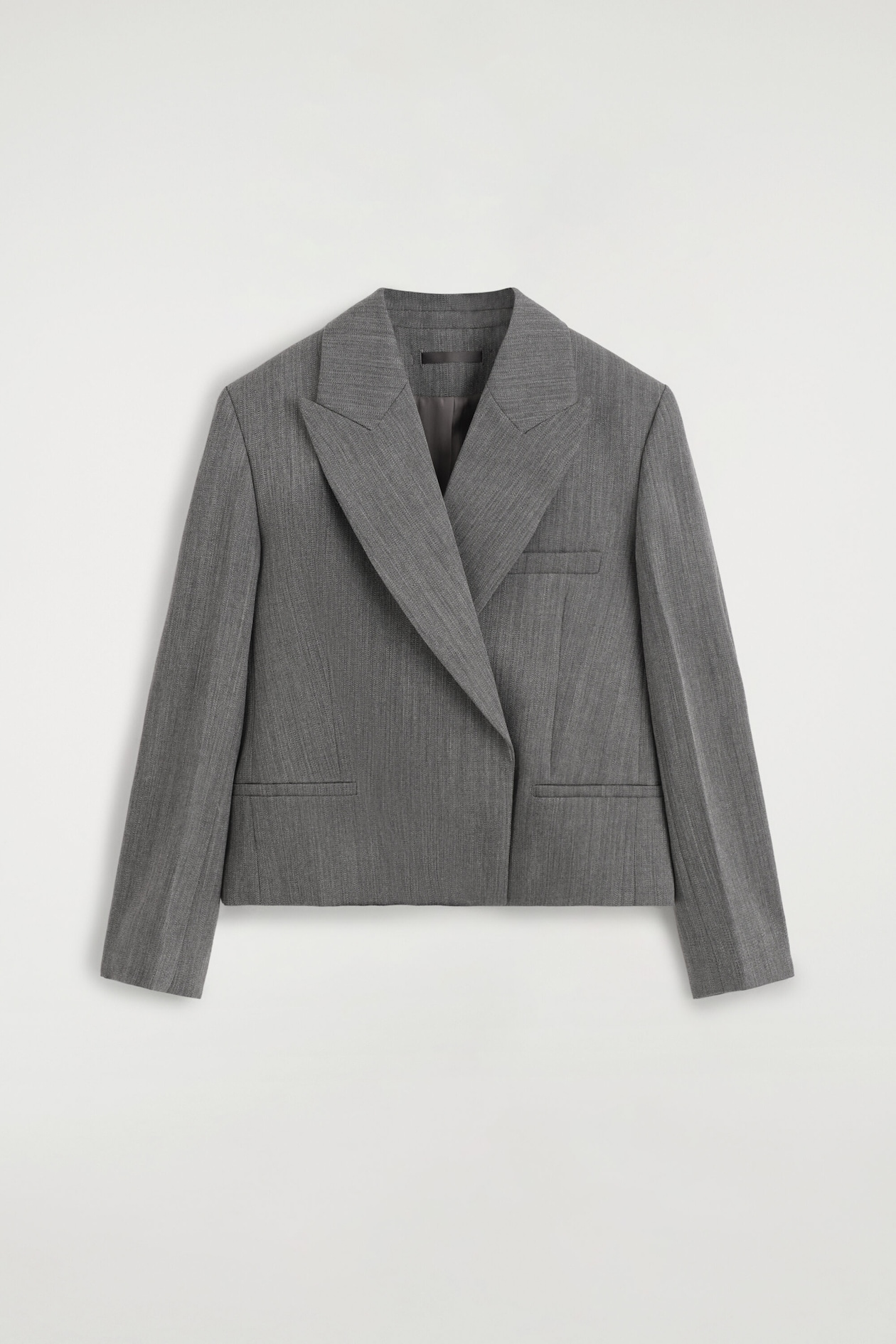 EXAGGERATED WOOL BLAZER — HEATHER