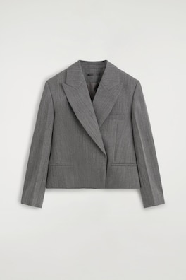 EXAGGERATED WOOL BLAZER — HEATHER 9
