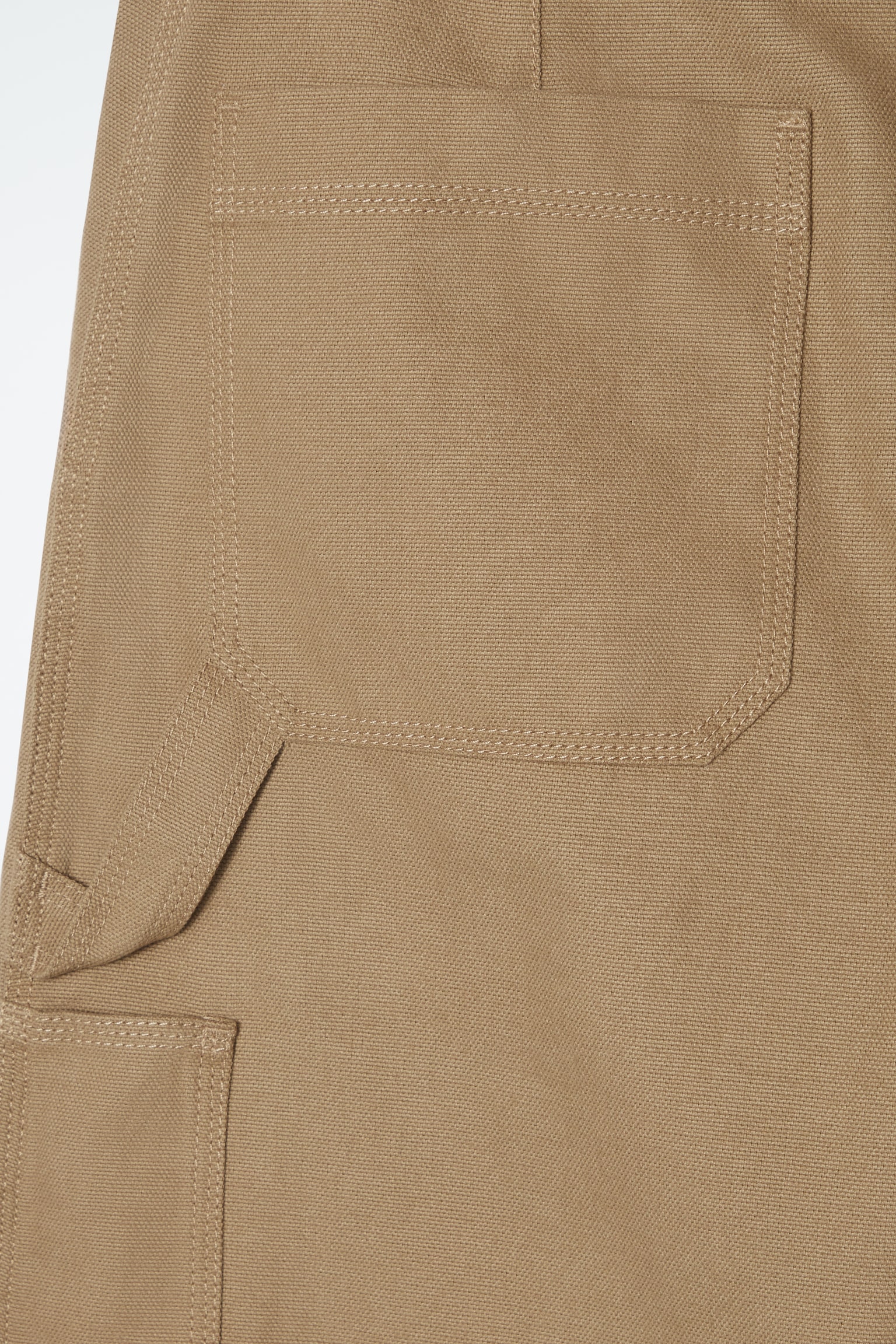 WIDE-LEG CANVAS UTILITY TROUSERS - BEIGE - 2