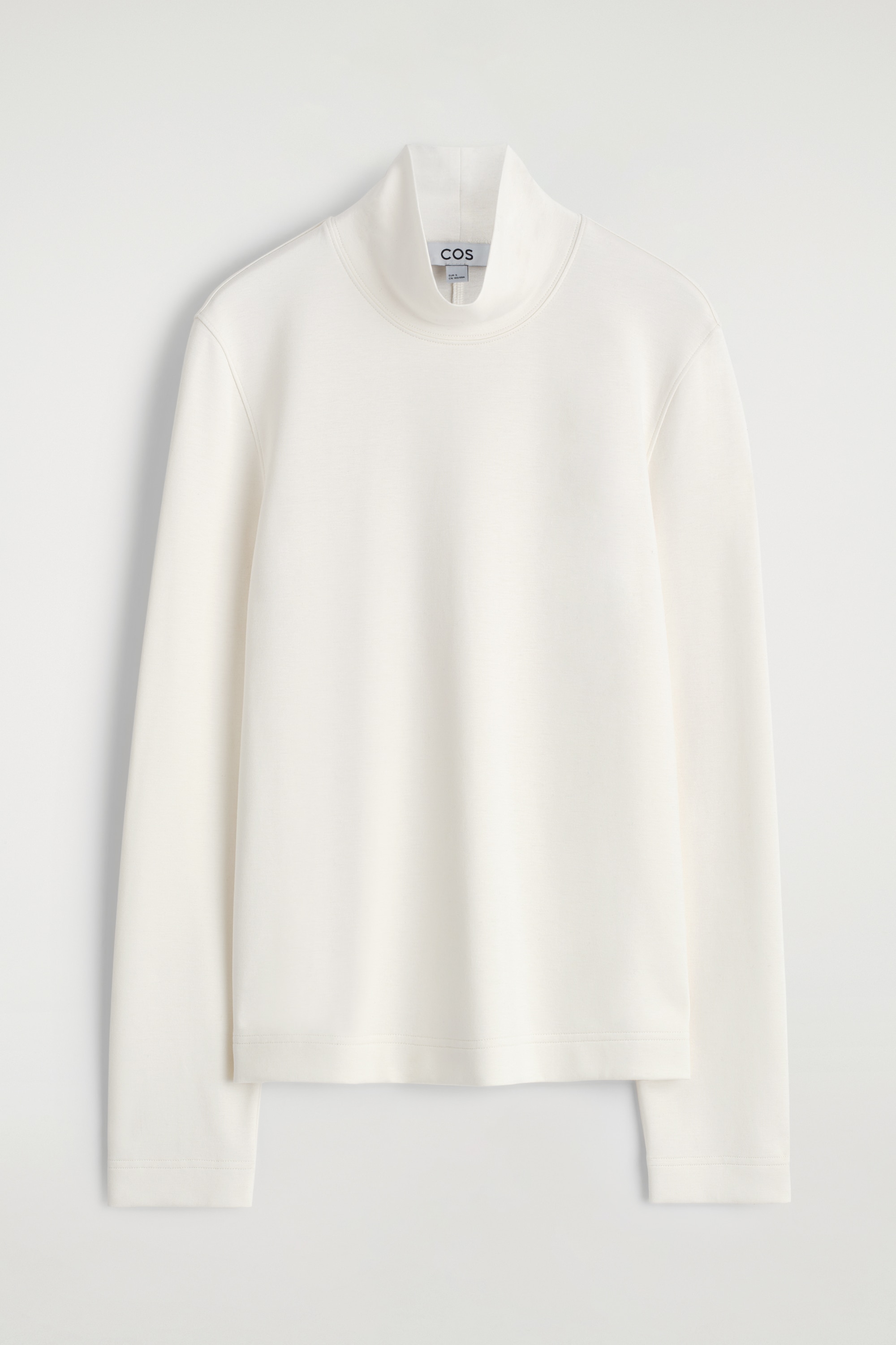 OBERTEIL AUS JERSEY MIT HOHEM KRAGEN - WEISS/DUNKLES VIOLETT