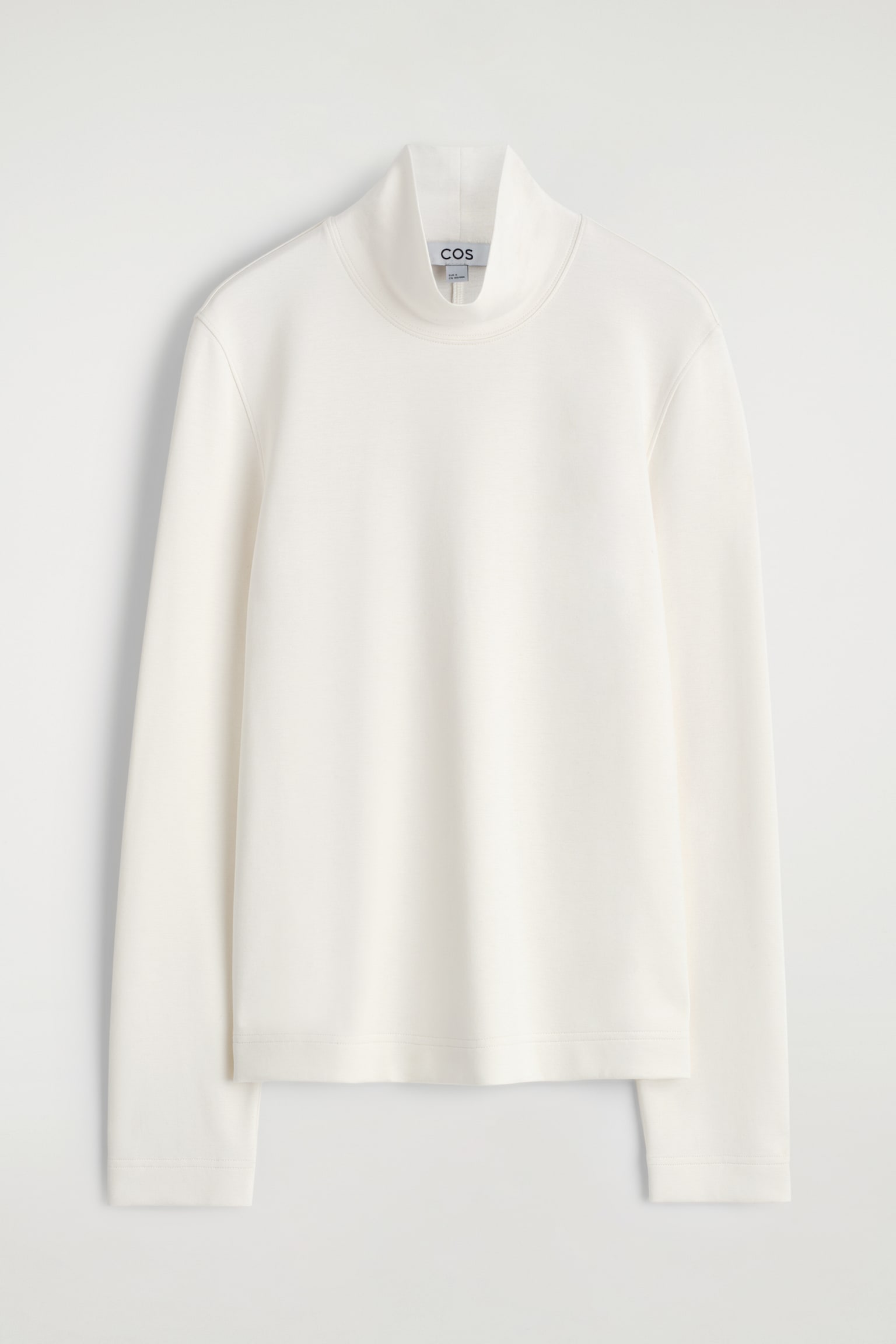 CAMISETA ELÁSTICA CON CUELLO ALTO - BLANCO/MORADO - 2