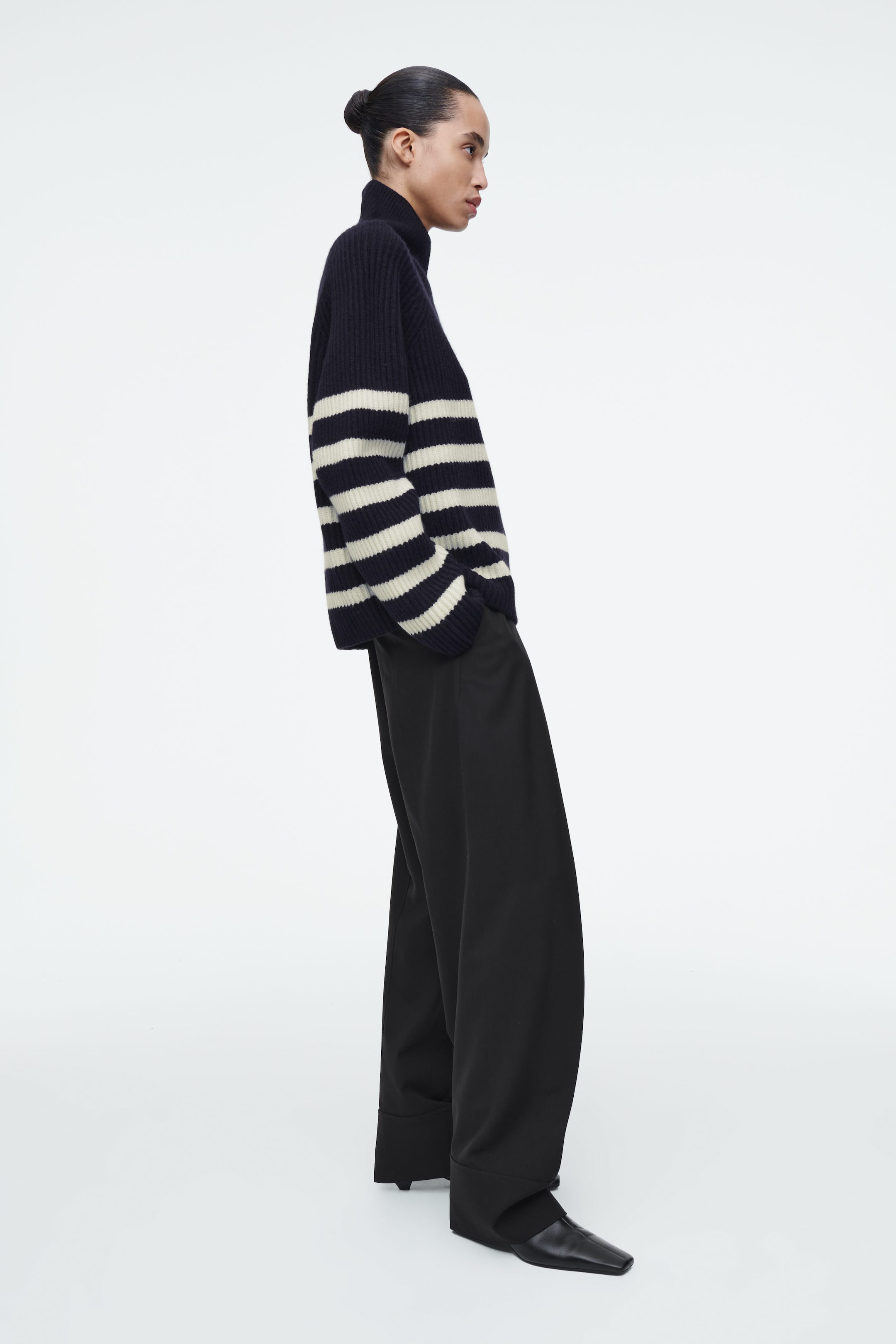 WRAP-COLLAR MERINO WOOL JUMPER