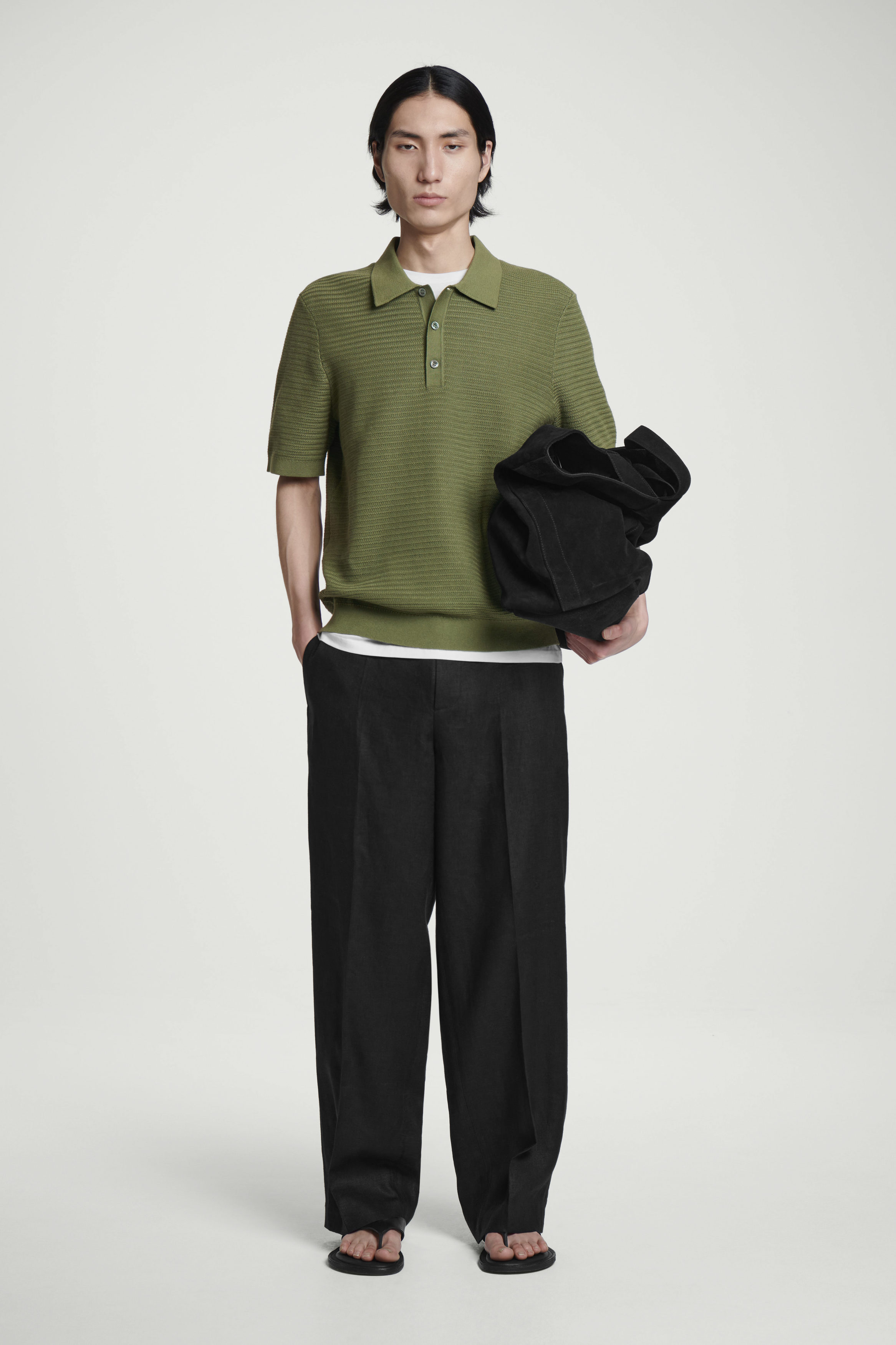 Tシャツ・カットソー MA' RY' YA SS25 Boucle cotton polo shirt (YPK002 C3) Ma'ry'ya Bouclé cotton polo shirt available on julian