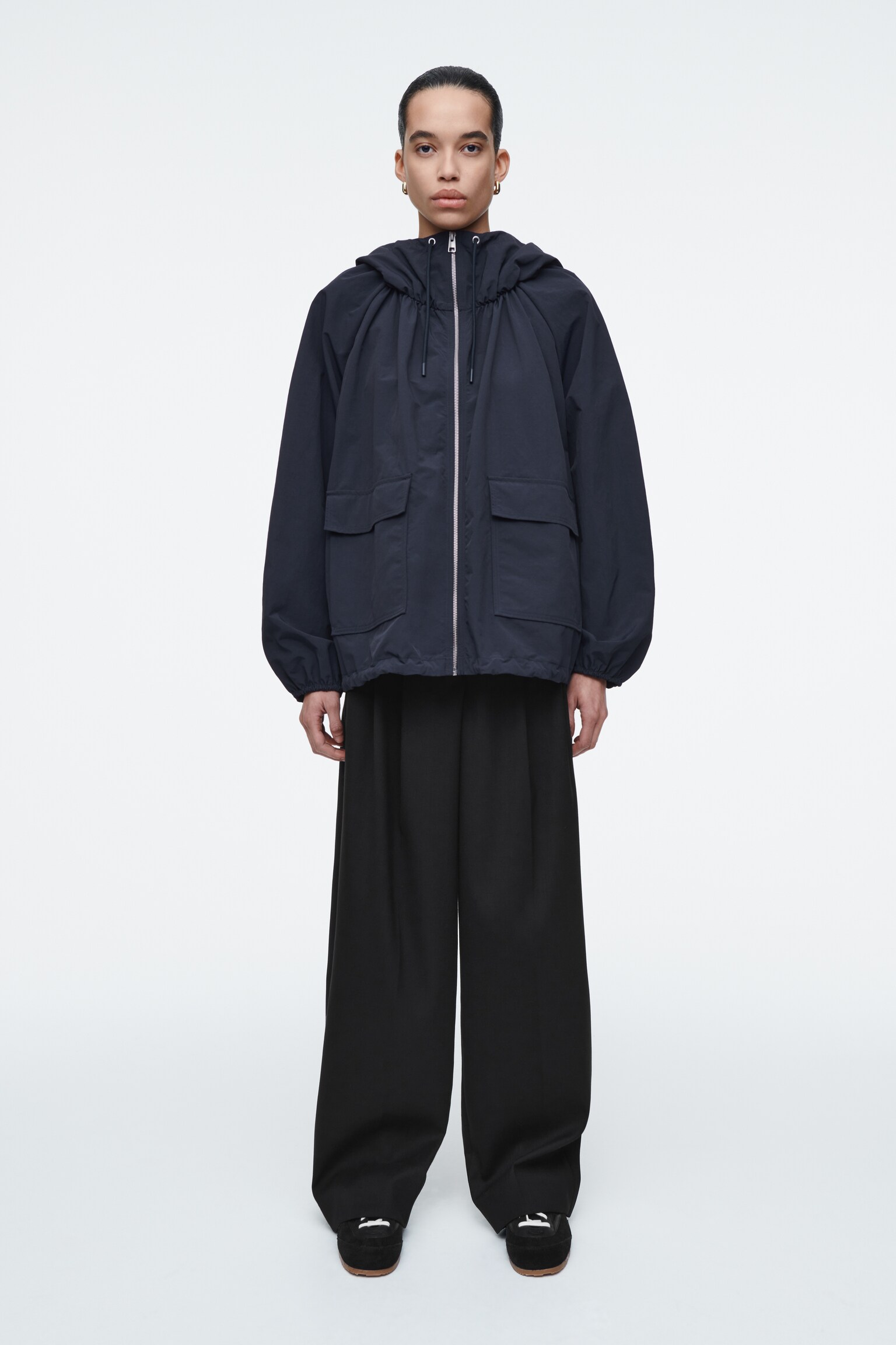 TECHNICAL HOODED PARKA JACKET - NAVY/MOLE - 4