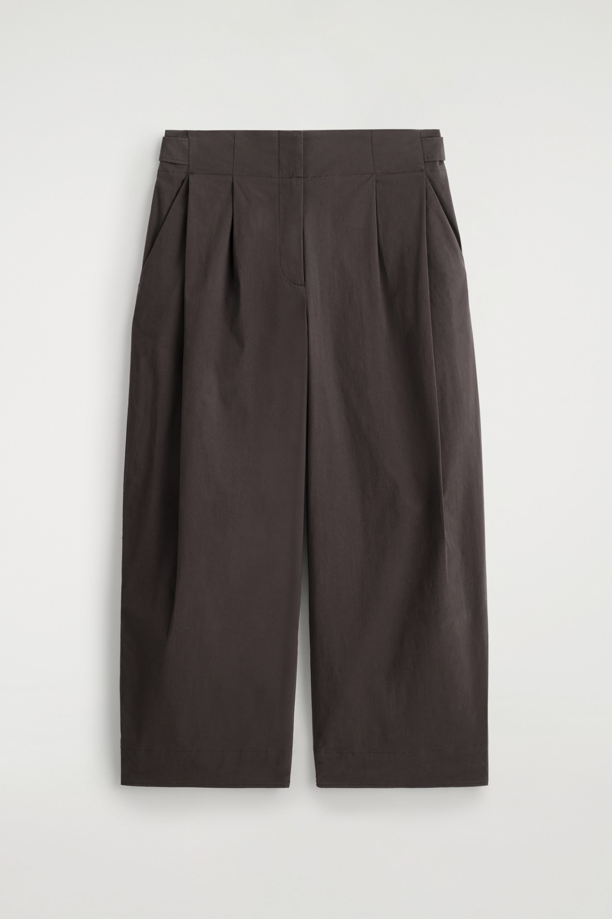 COTTON BARREL-LEG TROUSERS - BROWN | COS