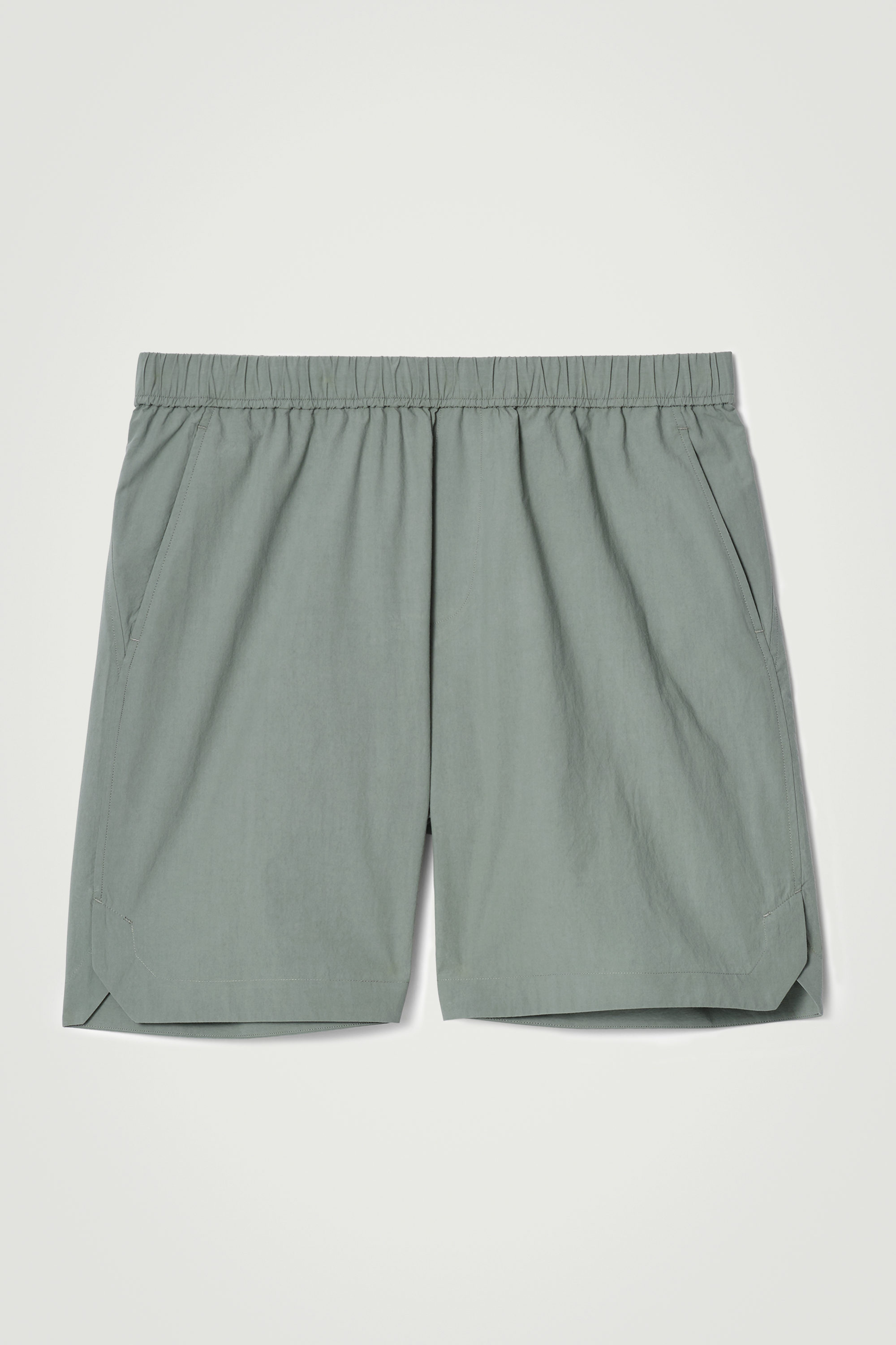 ELASTICATED COTTON SHORTS - BEIGE | COS