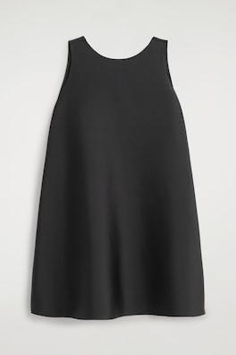 SCUBA A-LINE MINI DRESS — BLACK 8