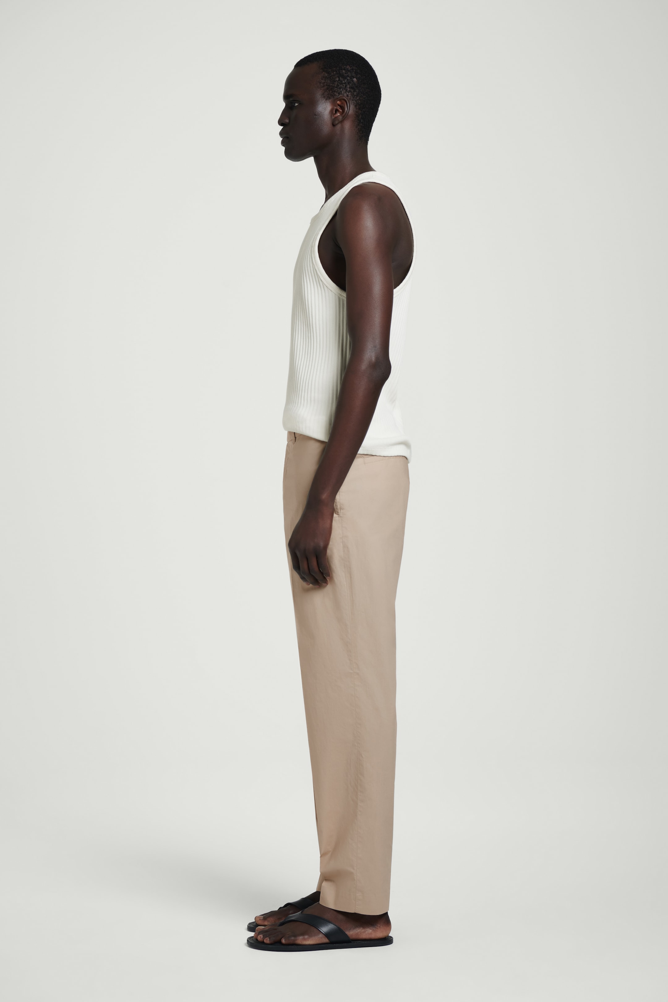 View larger image: COTTON STRAIGHT-LEG TROUSERS - BEIGE - Men | H&M GB 2