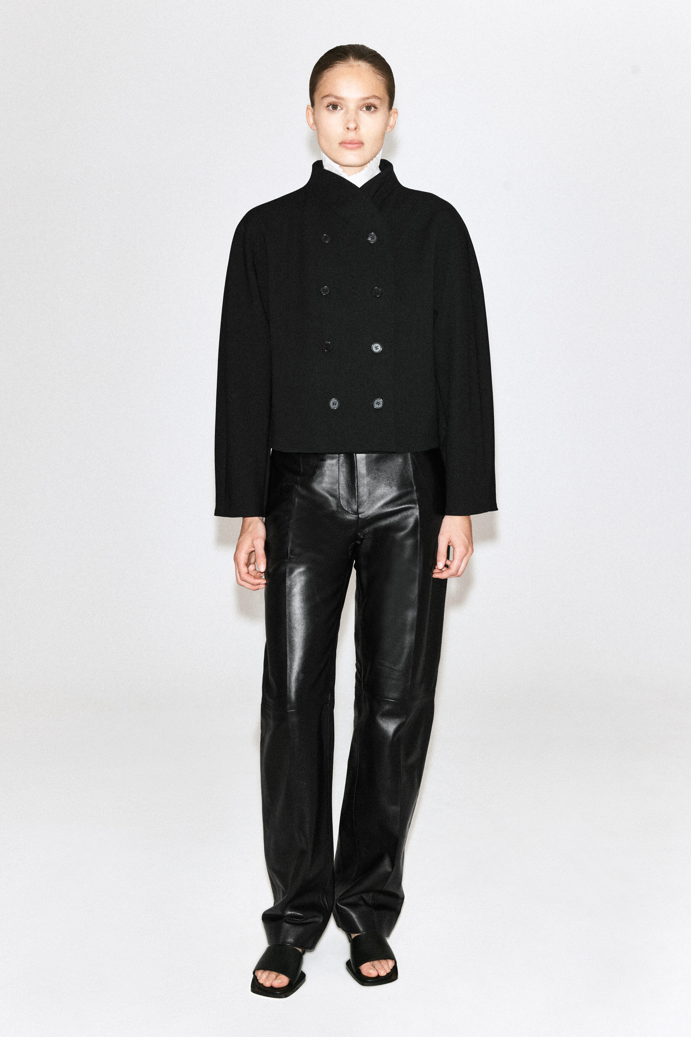SCULPTED STAND-COLLAR JACKET - BLACK | COS US