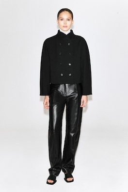 SCULPTED STAND-COLLAR JACKET — BLACK 1