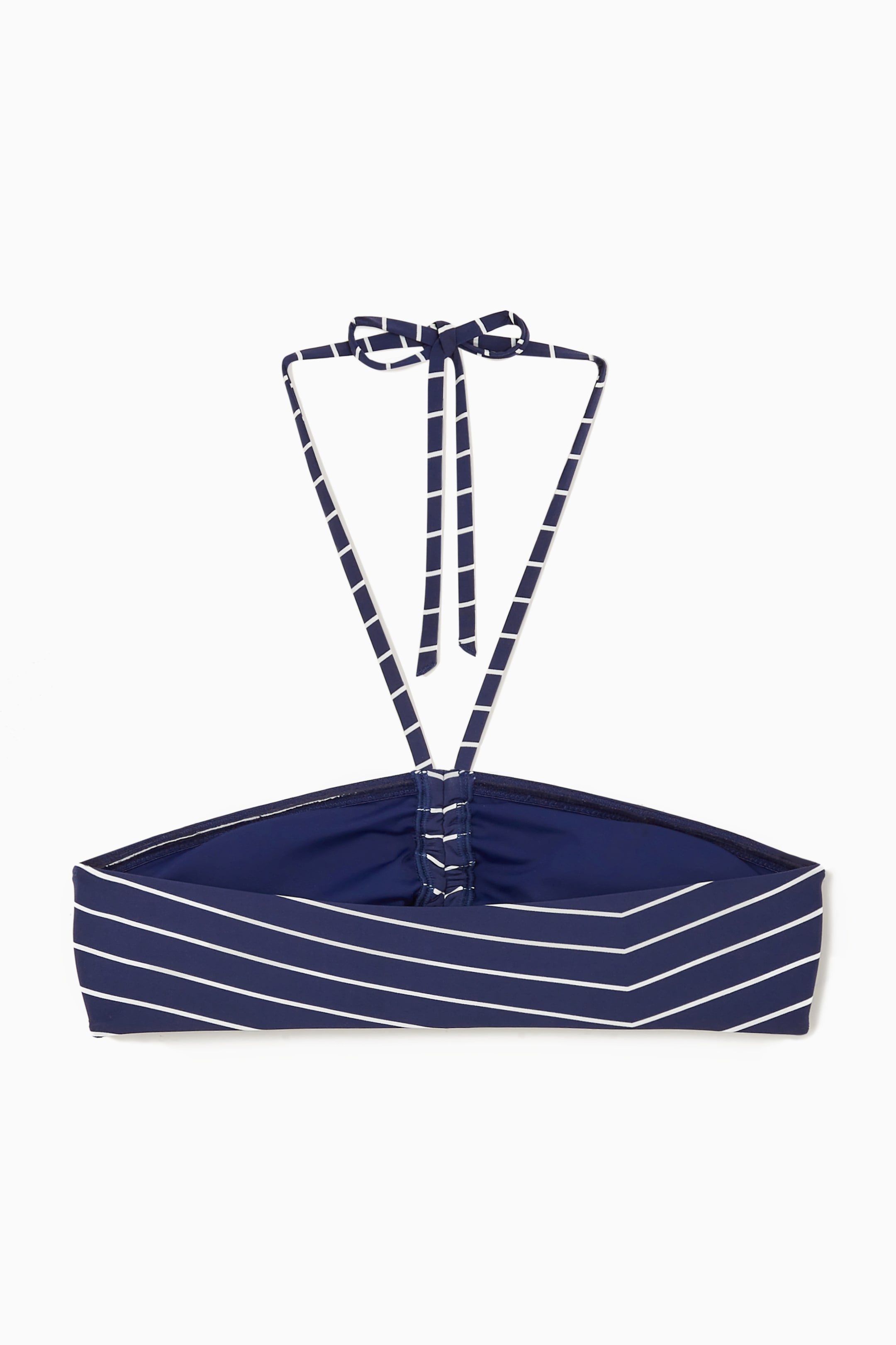 Agrandir l'image: HAUT DE BIKINI BANDEAU DOS NU - BLEU MARINE / RAYURES - FEMME | H&M CH 2
