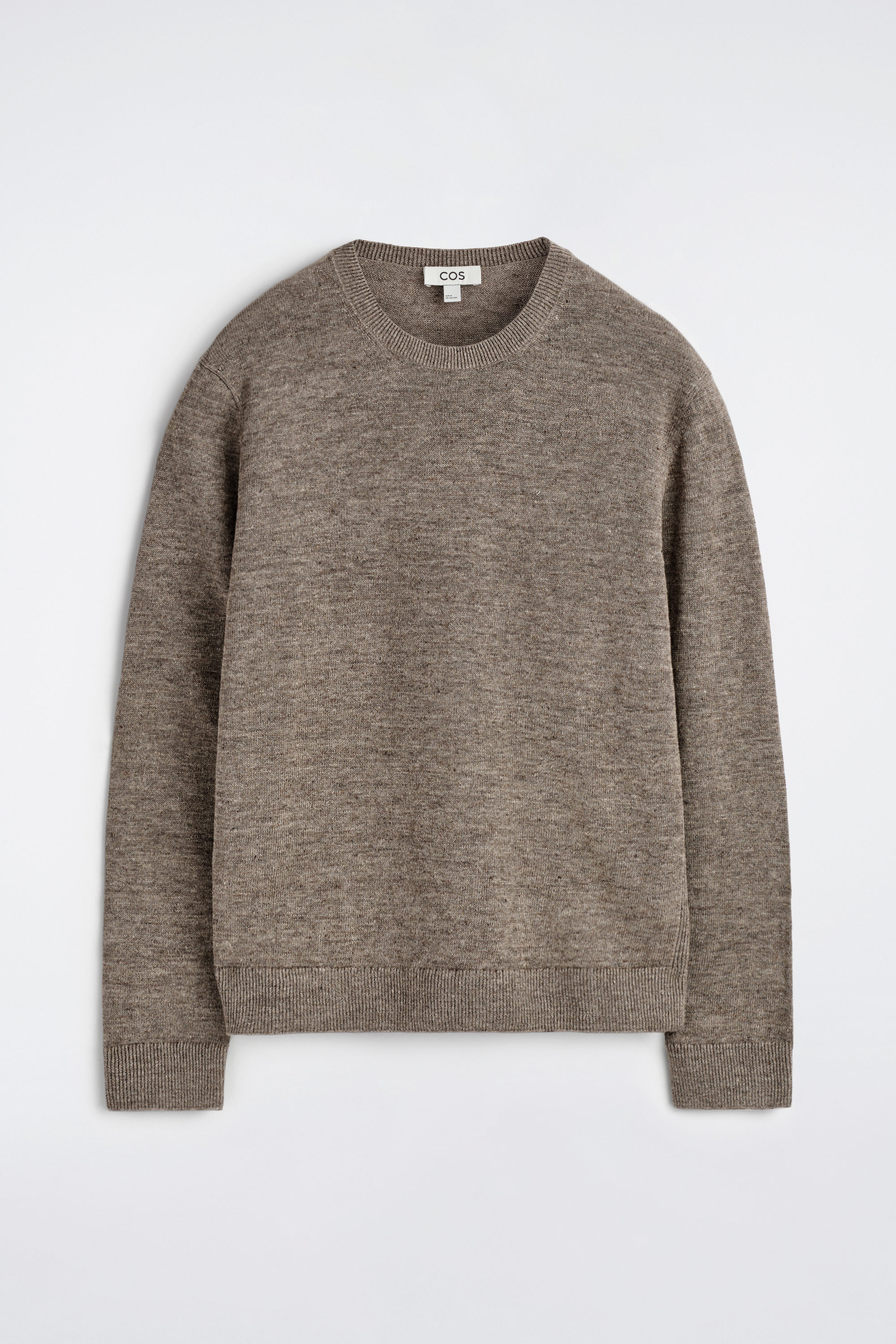 トップス atlast&co WOOL KNIT KNITTED LINEN CREW-NECK SWEATER - TAUPE MÉLANGE | COS US