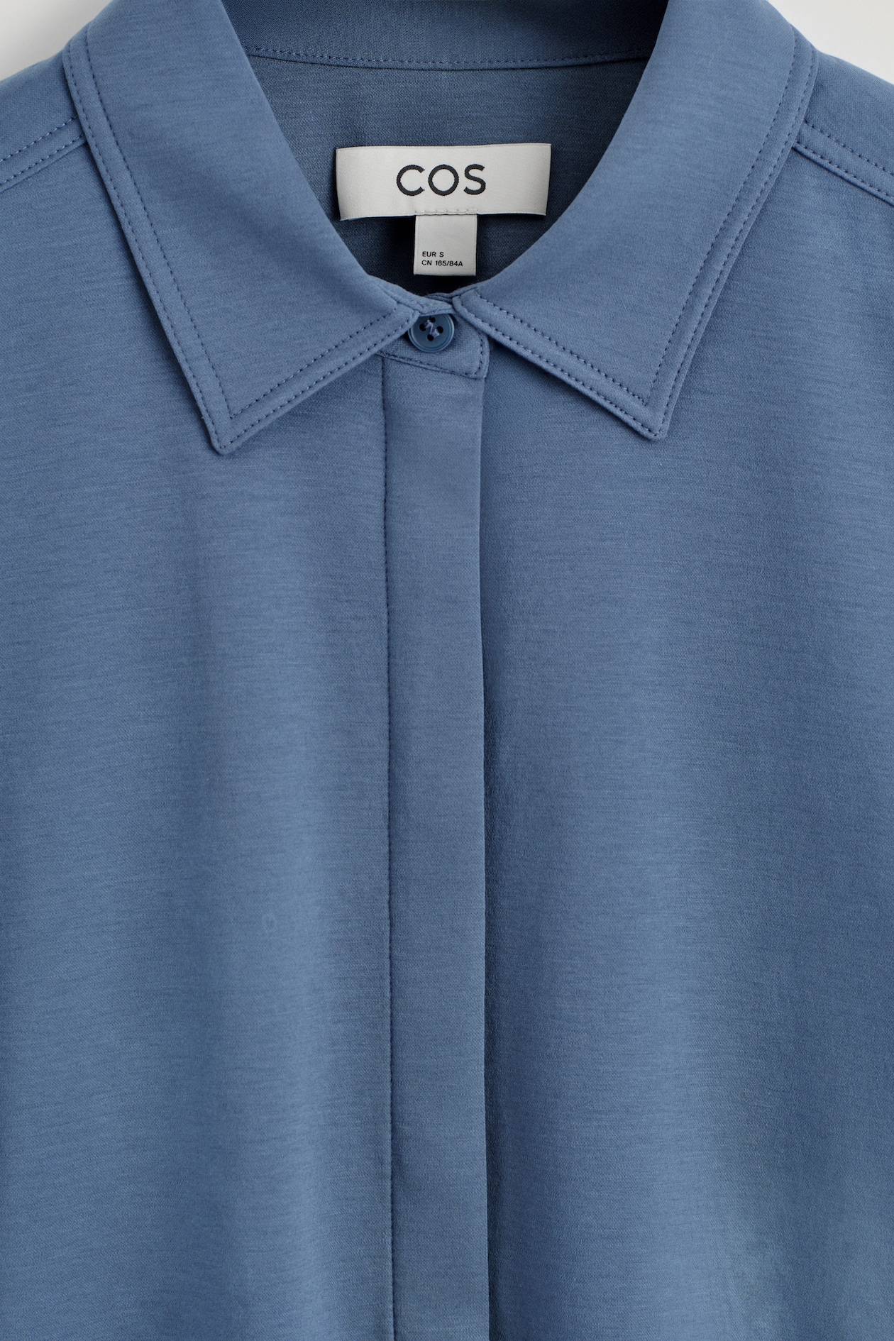 PIMA COTTON-JERSEY SHIRT — BLUE