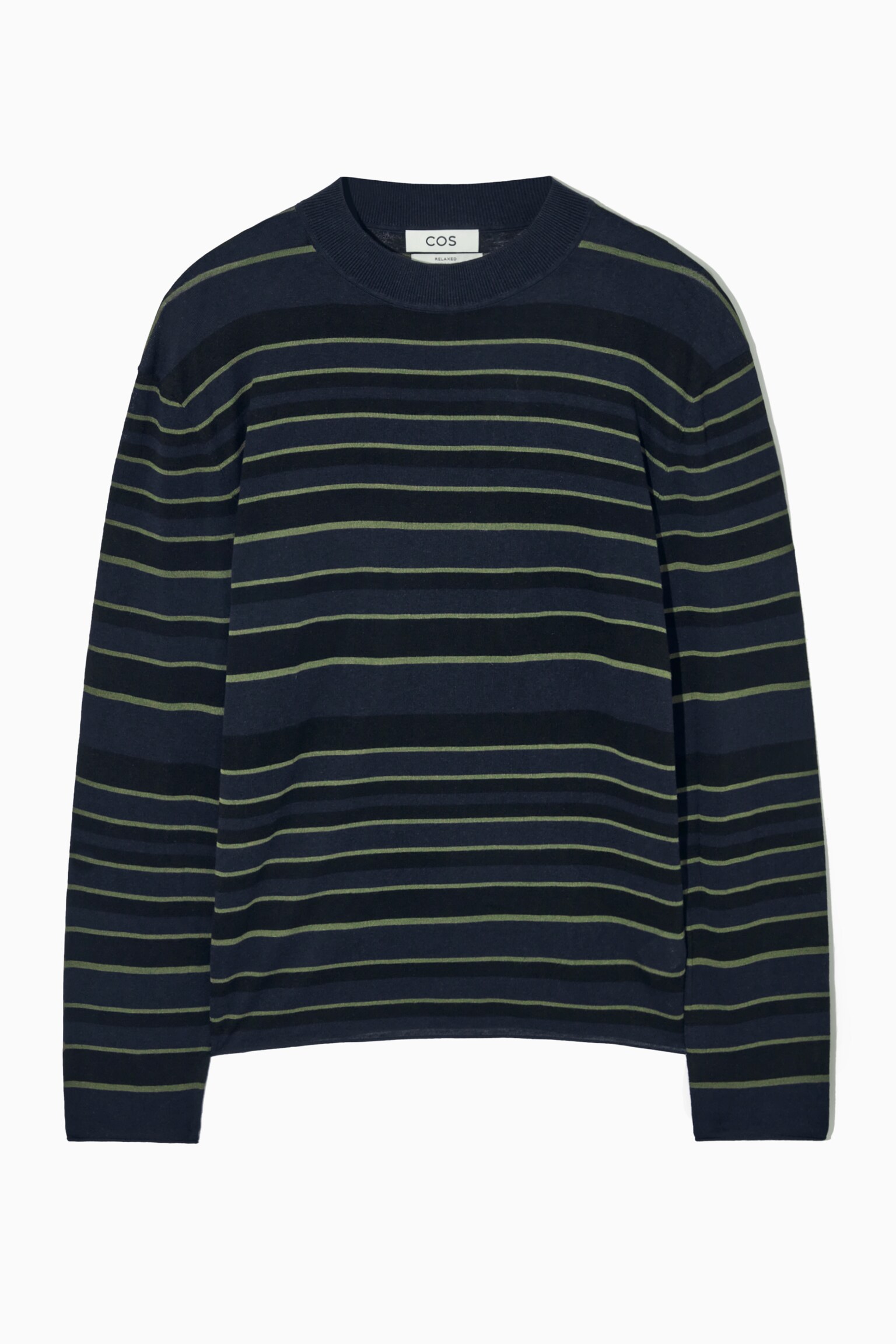 GESTRICKTES LANGARMSHIRT MIT STREIFEN - NAVYBLAU/GESTREIFT - 1