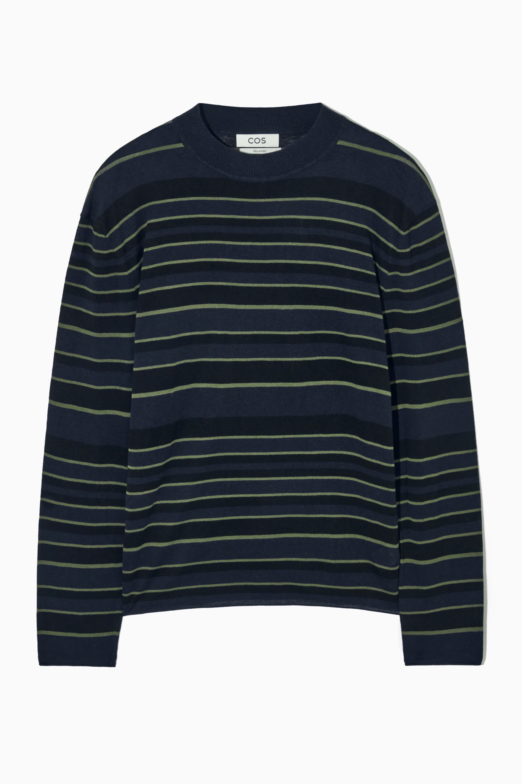 Grösseres Bild ansehen: GESTRICKTES LANGARMSHIRT MIT STREIFEN - NAVYBLAU/GESTREIFT - HERREN | H&M CH 1