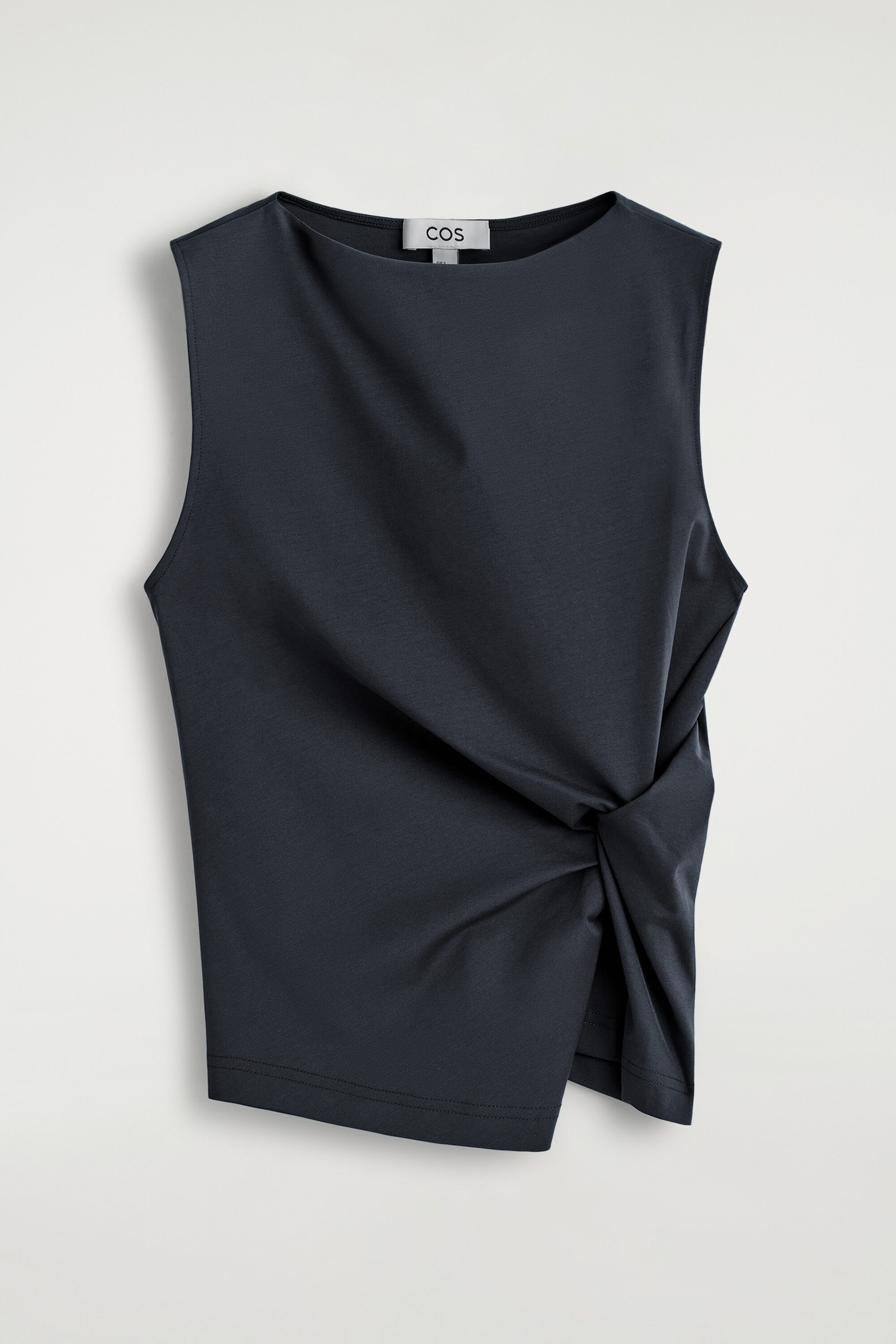TWIST-DETAIL JERSEY TOP - NAVY | COS US