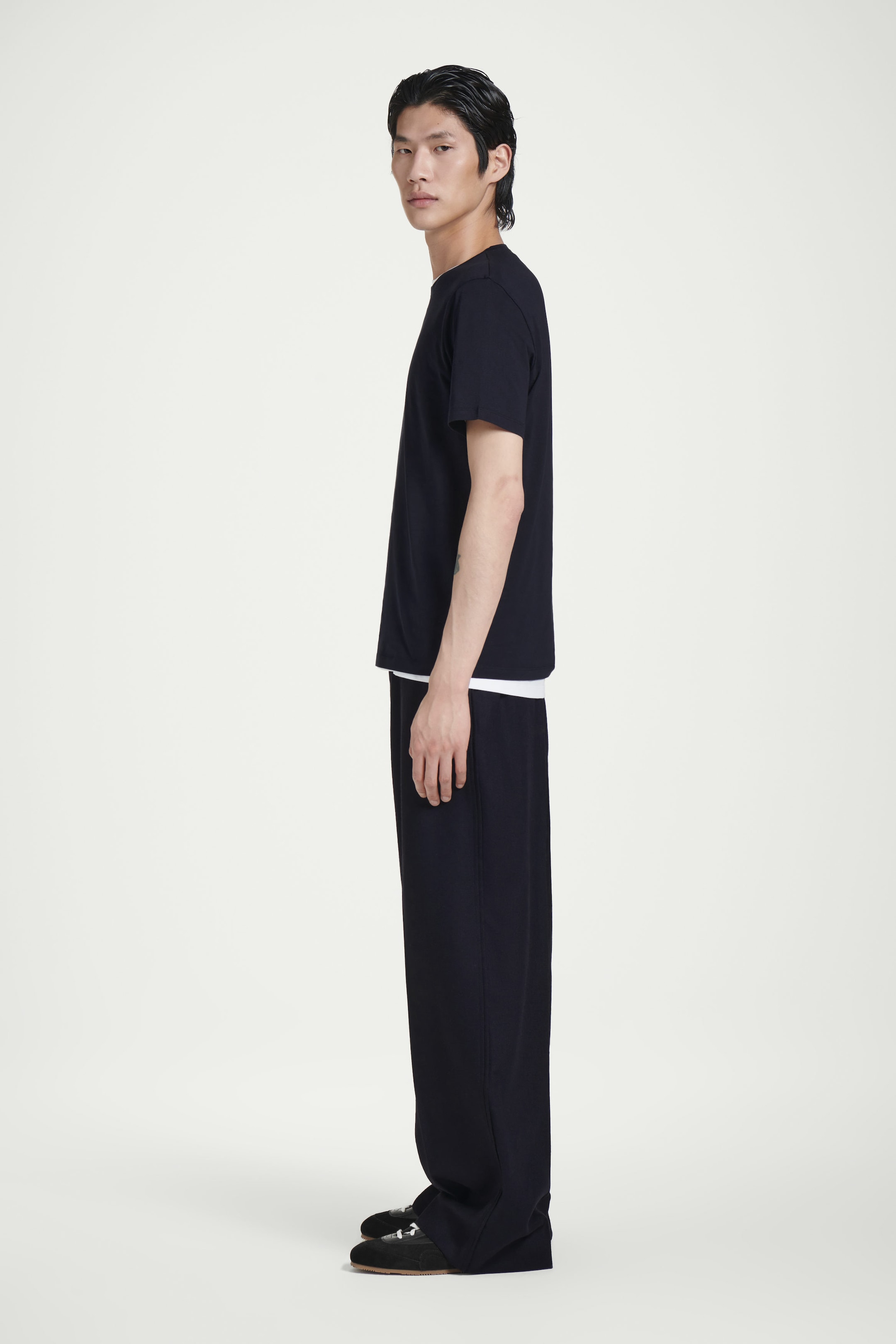 TAILORED WOOL-FLANNEL STRAIGHT-LEG TRACK PANTS