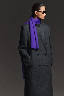 TAILORED WOOL-BLEND DOUBLE-BREASTED COAT — GRAY 10