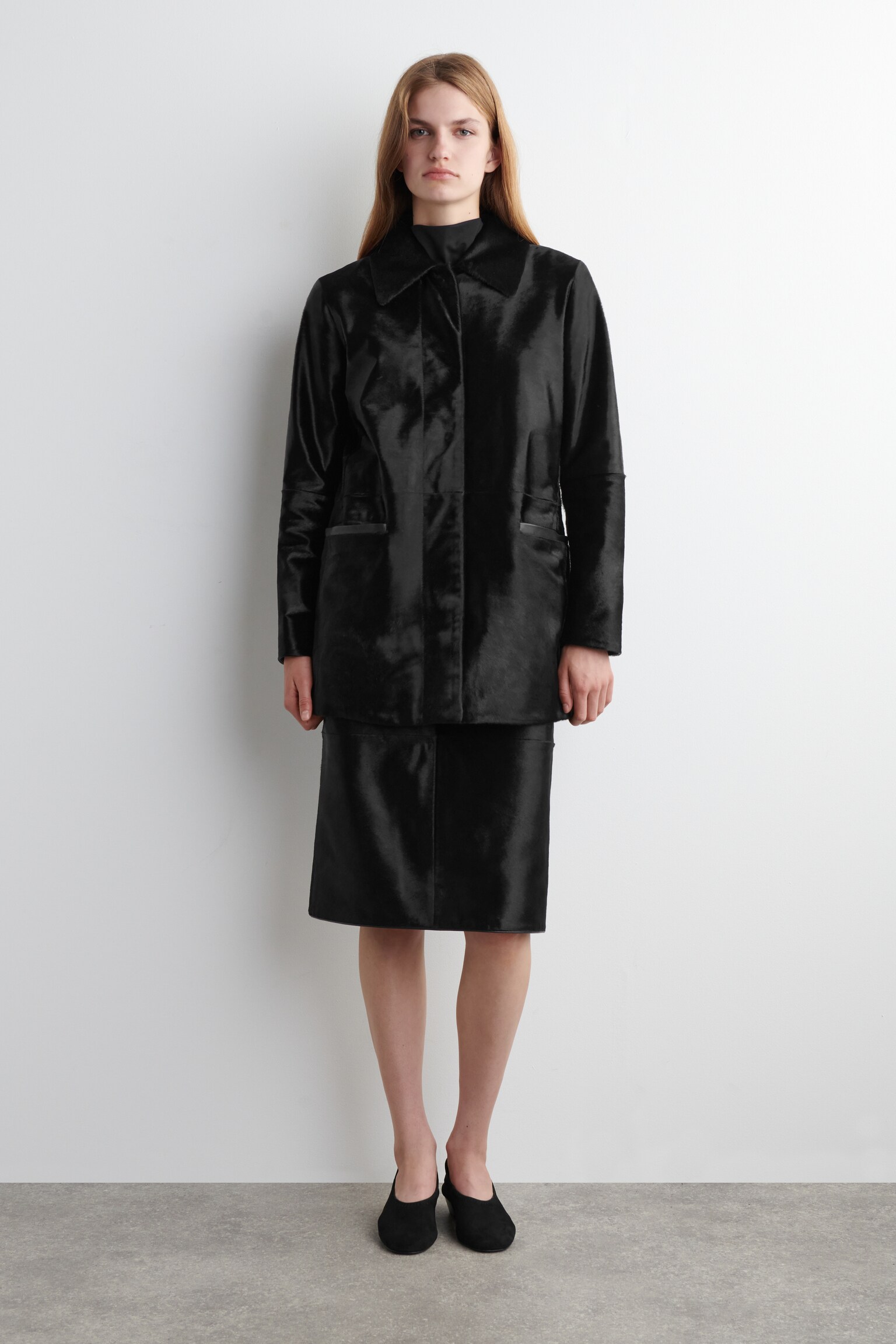 PONY HAIR JACKET - BLACK - 9