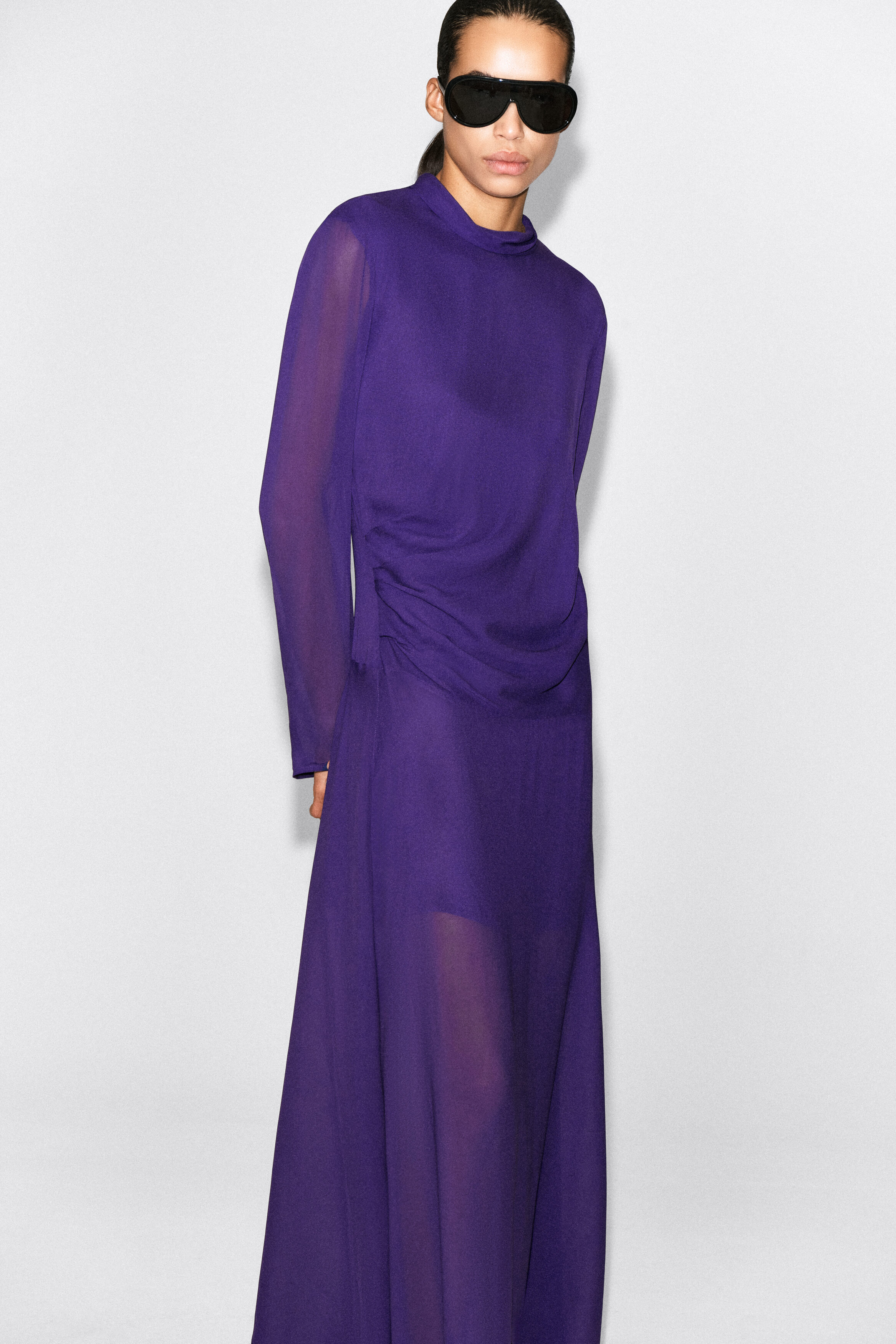 DRAPED TURTLENECK MAXI DRESS - thumbnail 5