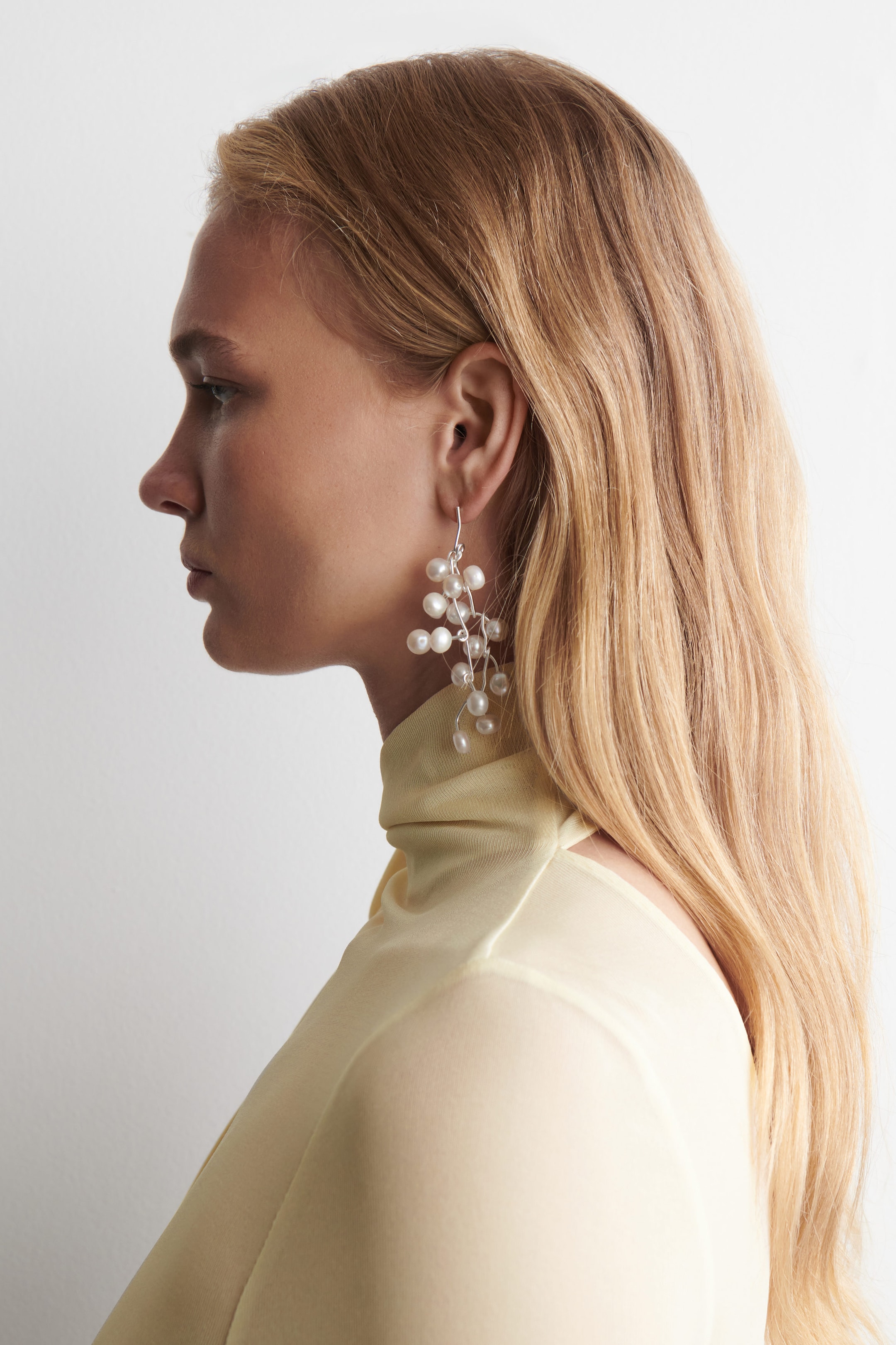 MISMATCHED CASCADING FRESHWATER PEARL EARRINGS