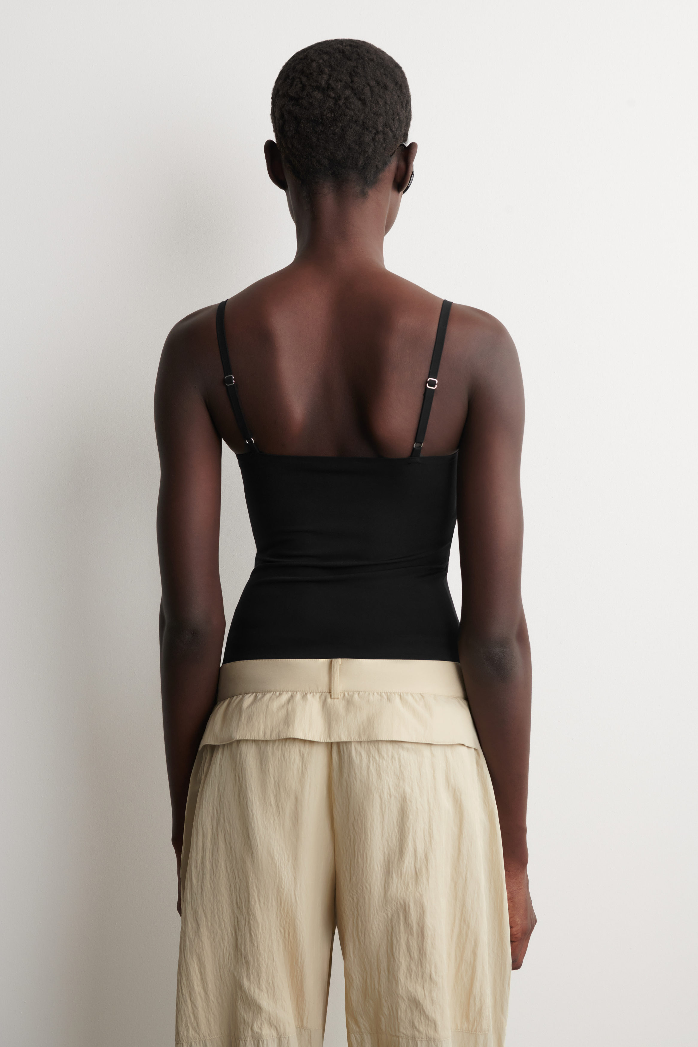 SLIM-FIT JERSEY CAMI TOP - BLACK | COS US