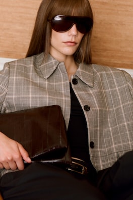 PAVILION SHOULDER BAG - EEL-EFFECT LEATHER — BROWN 4