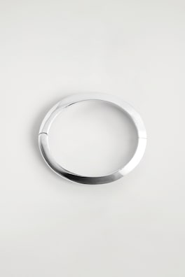 FACETED BANGLE — SILVER 2