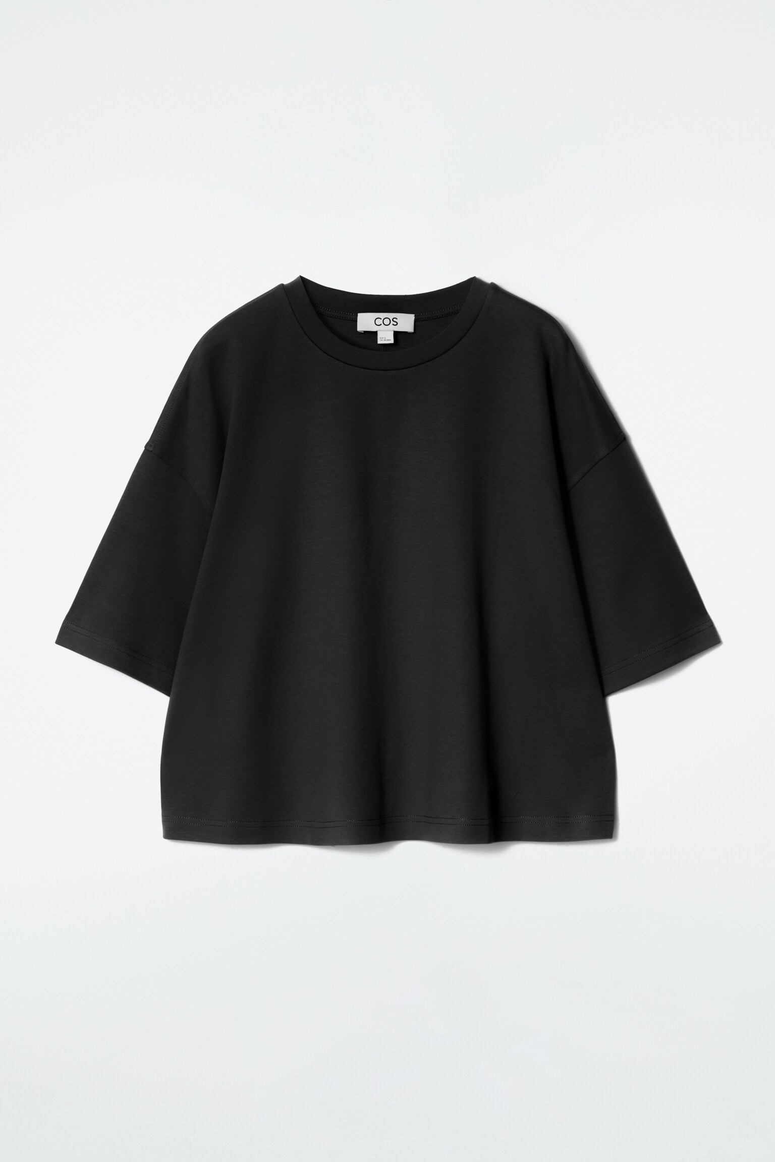 Tricou supradimensionat cu croială boxy - NEGRU/ALBASTRU DESCHIS/ALB - 2