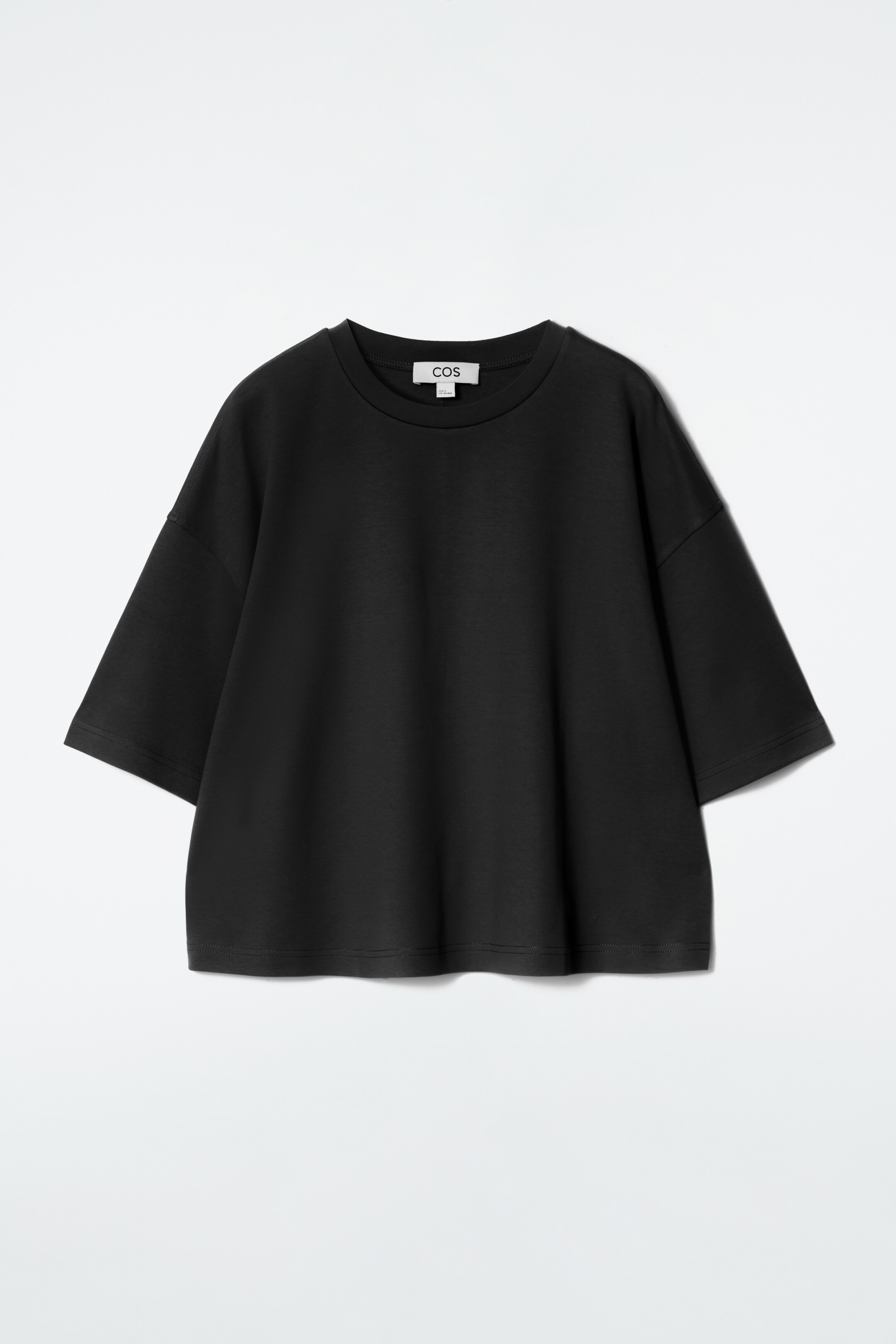 Προβολή μεγαλύτερης εικόνας: ΦΑΡΔΥ ΜΠΛΟΥΖΑΚΙ ΜΕ ΚΟΨΙΜΟ BOXY - ΜΑΥΡΟ - Ladies | H&M GR 9