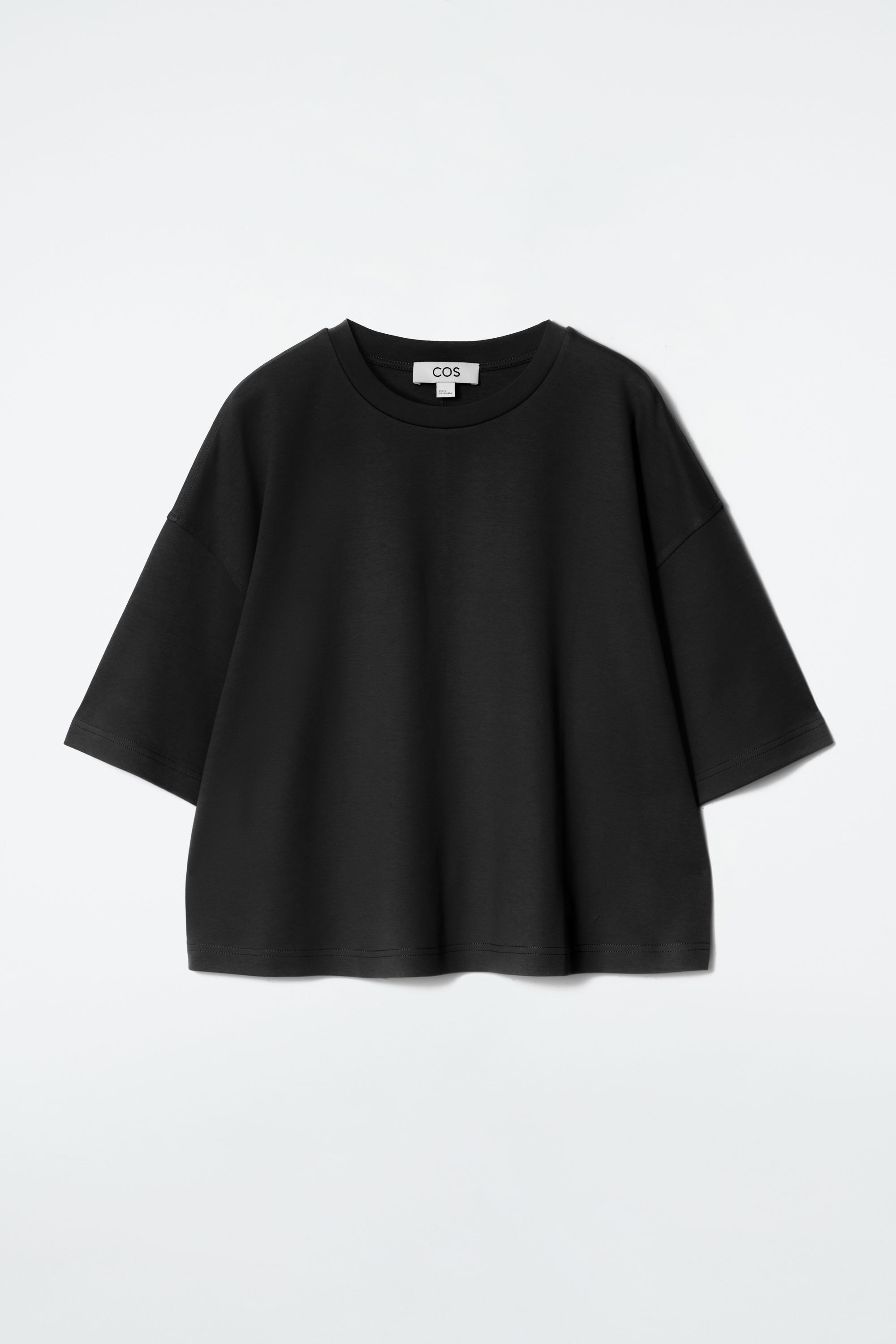 ★COOR★ Overfit boxy t-shirt black CXE3TS05K-BLK OVERSIZED BOXY T-SHIRT - BLACK | COS