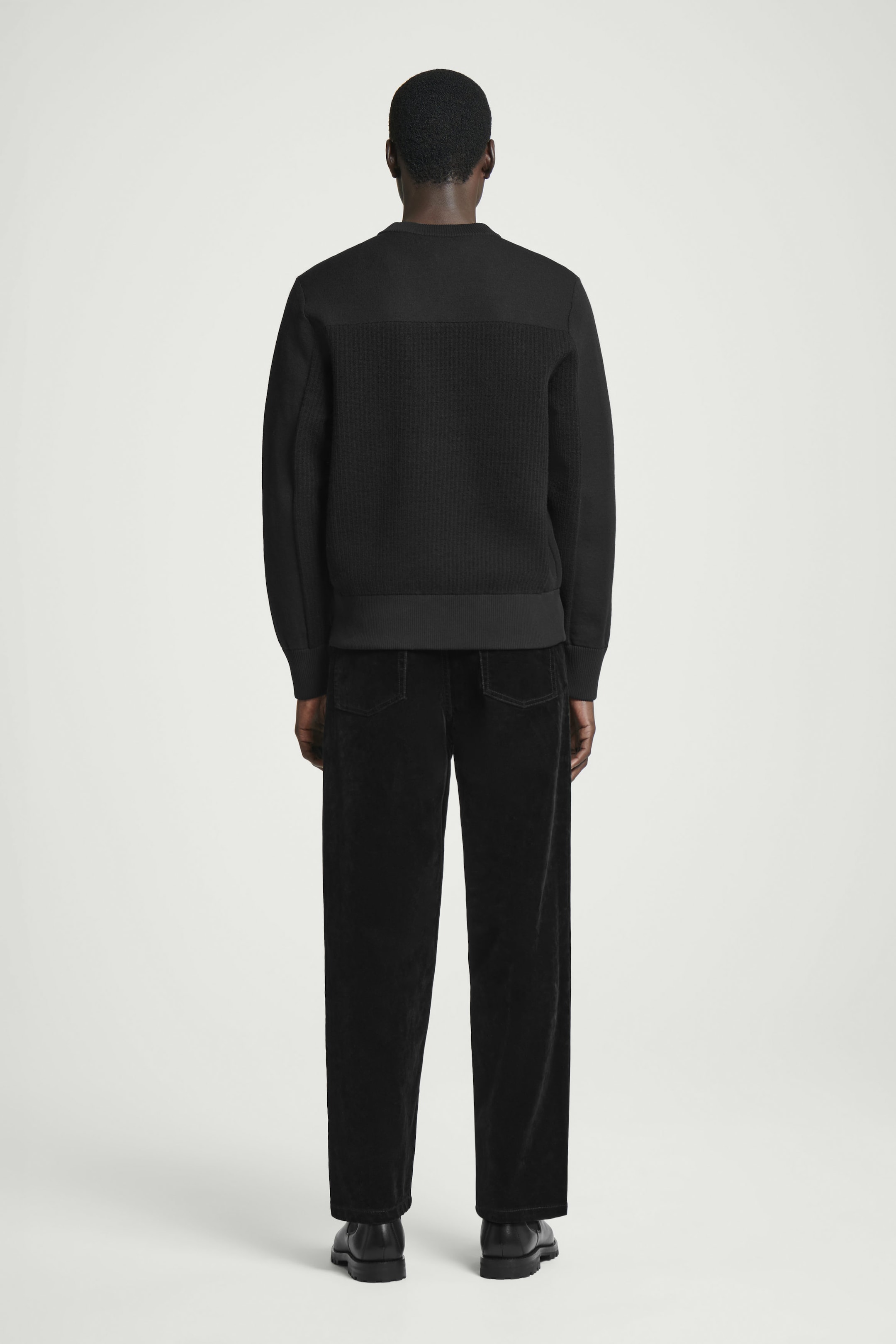 PANELED WOOL V-NECK SWEATER