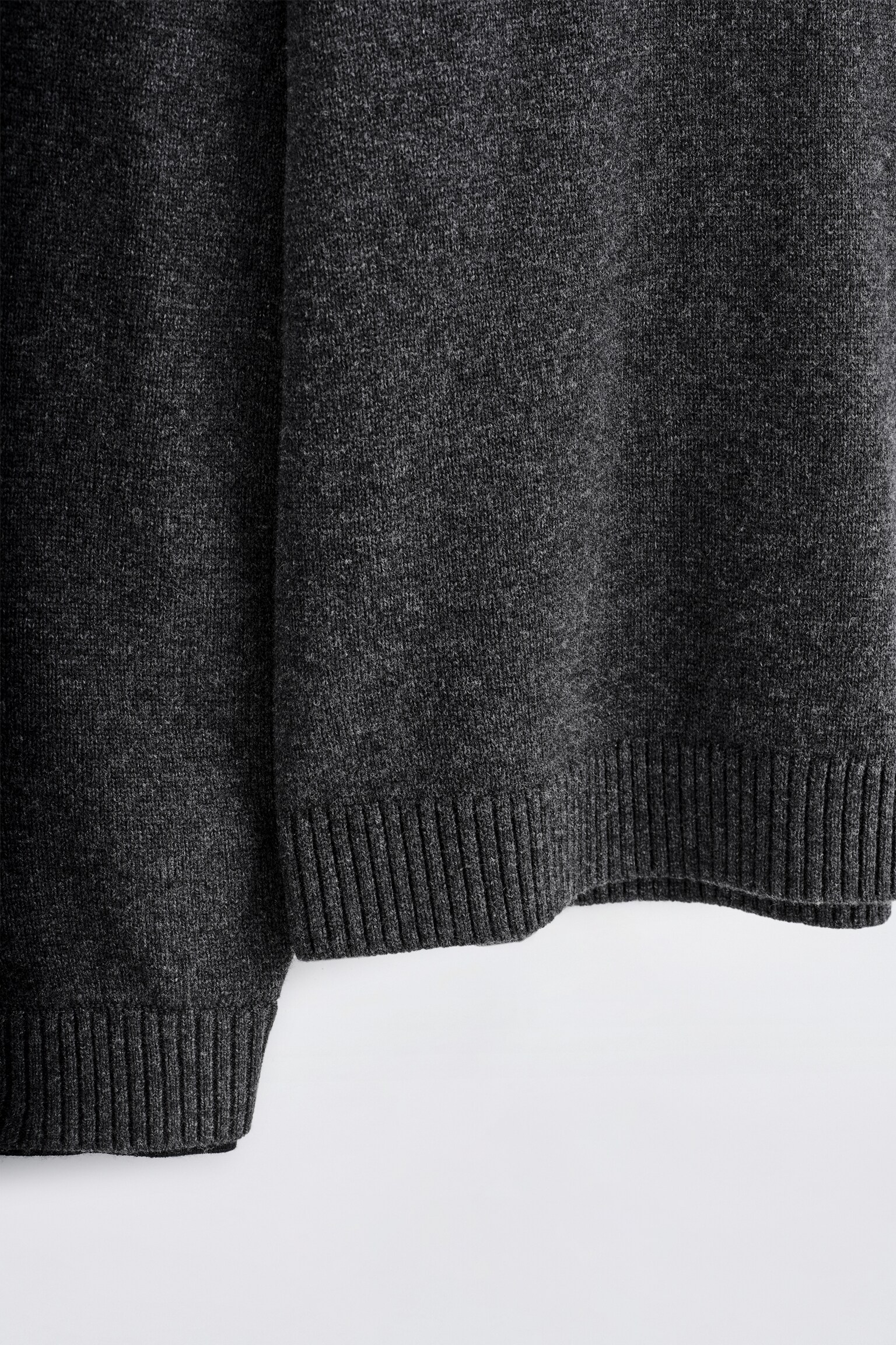 PULL EN LAINE MÉRINOS À BORDURE CONTRASTÉE - CHARBON - 3