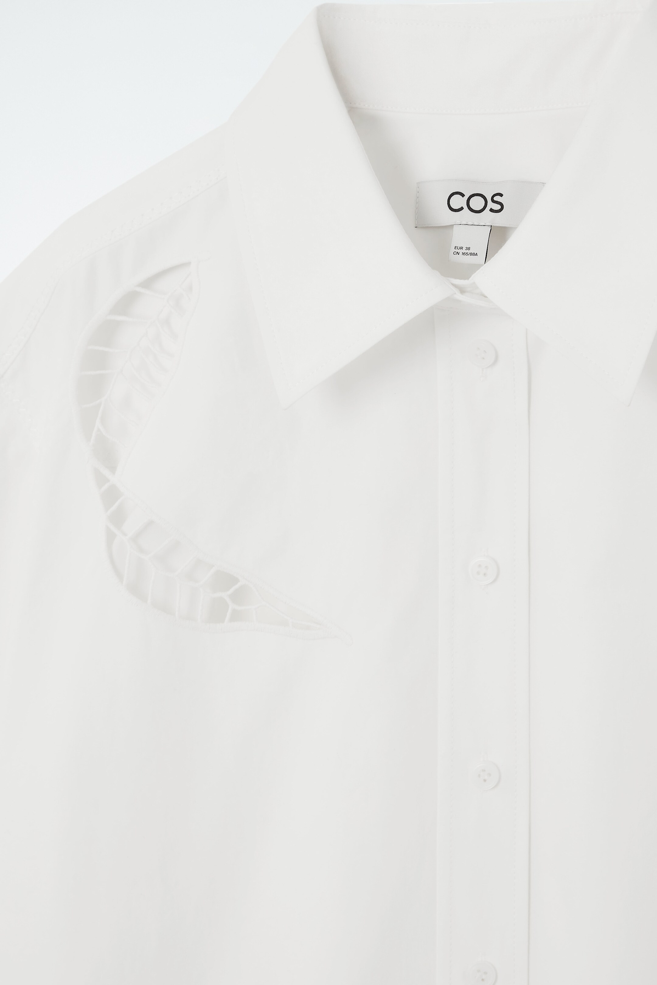 Ingrandisci l'immagine: BRODERIE ANGLAISE MIDI SHIRT DRESS - WHITE - DONNA | H&M CH 3