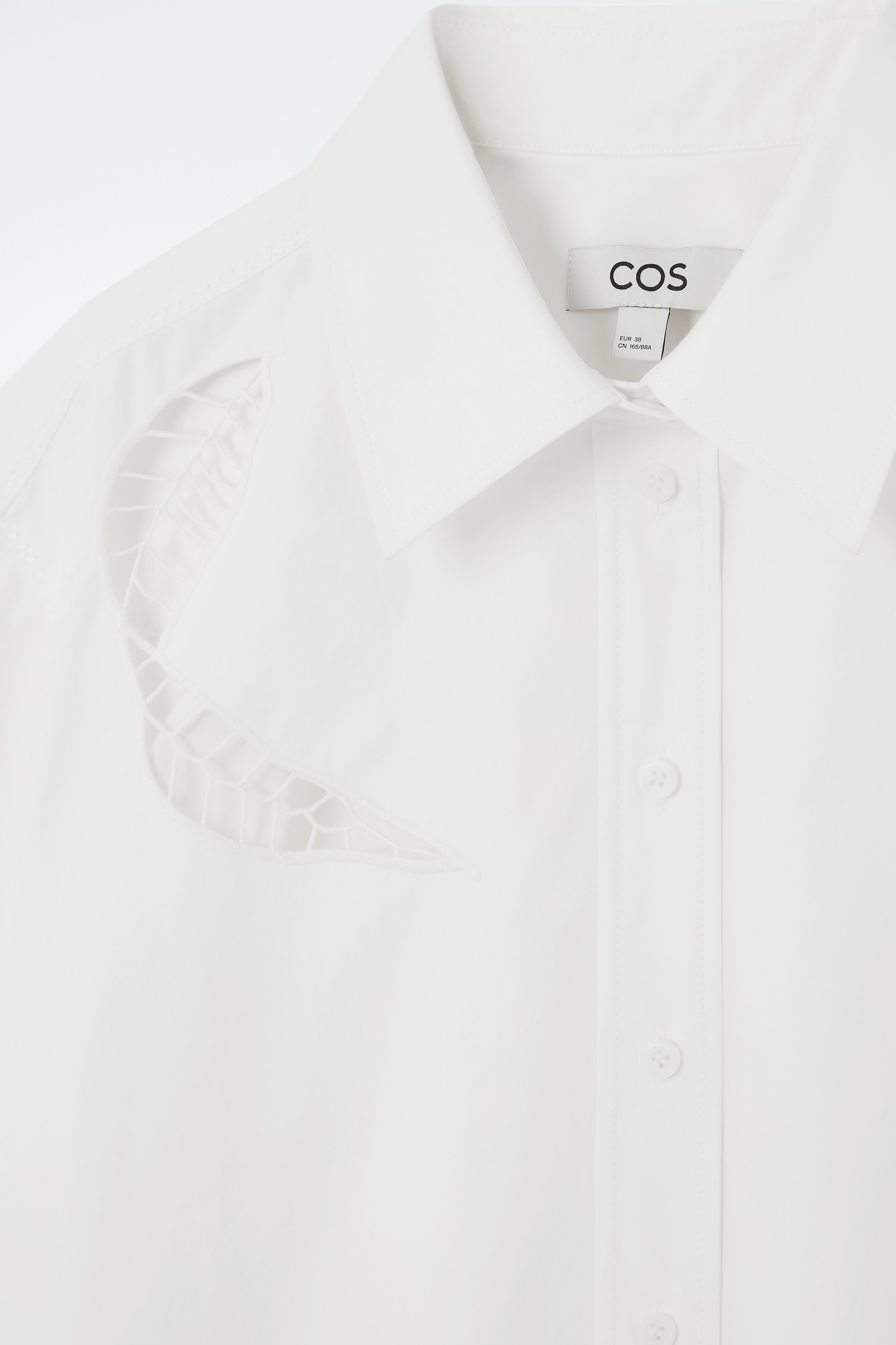 View larger image: BRODERIE ANGLAISE MIDI SHIRT DRESS - WHITE - Ladies | H&M GB 3