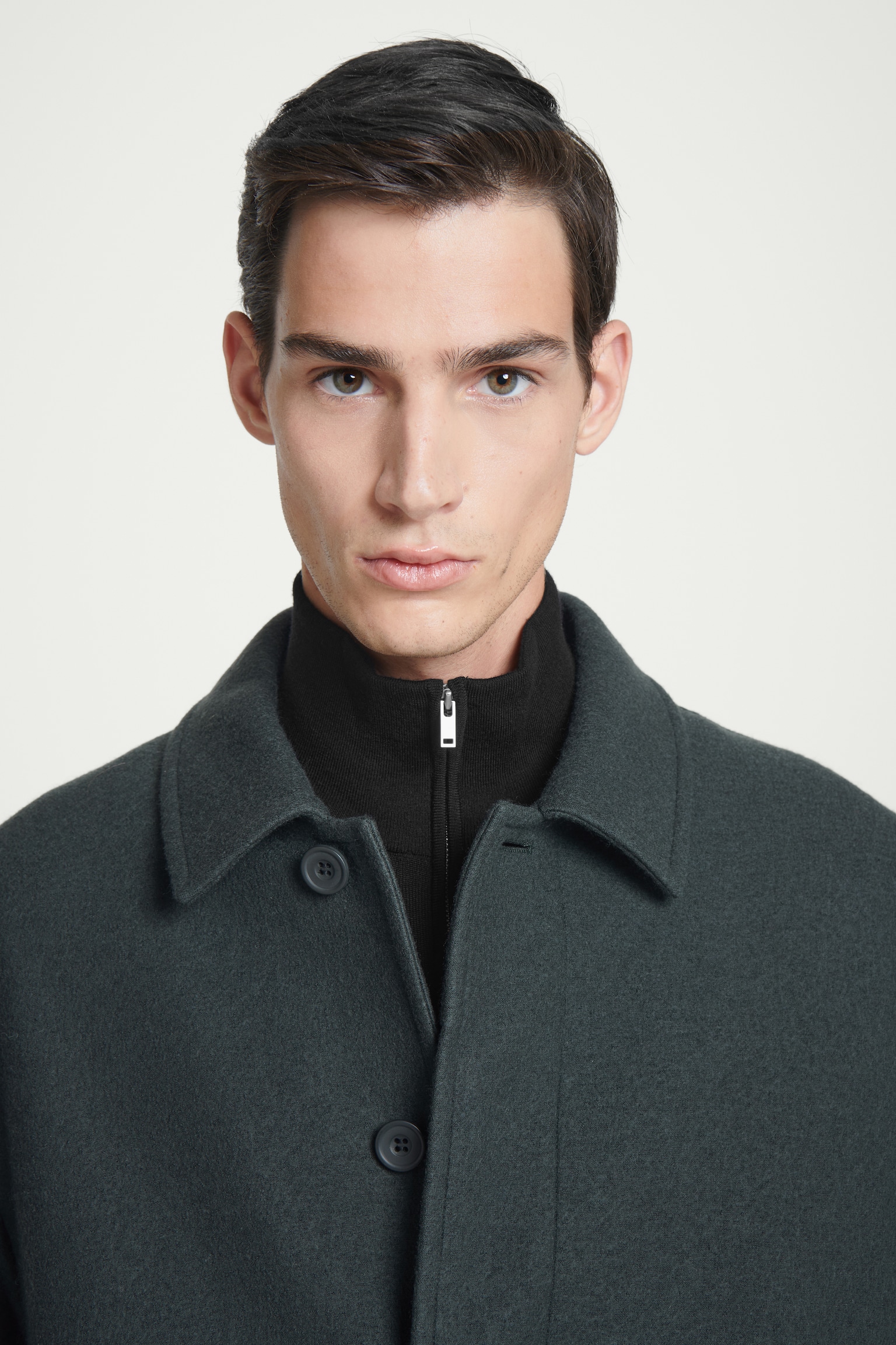 FELTED WOOL JACKET - DARK GREEN - 7