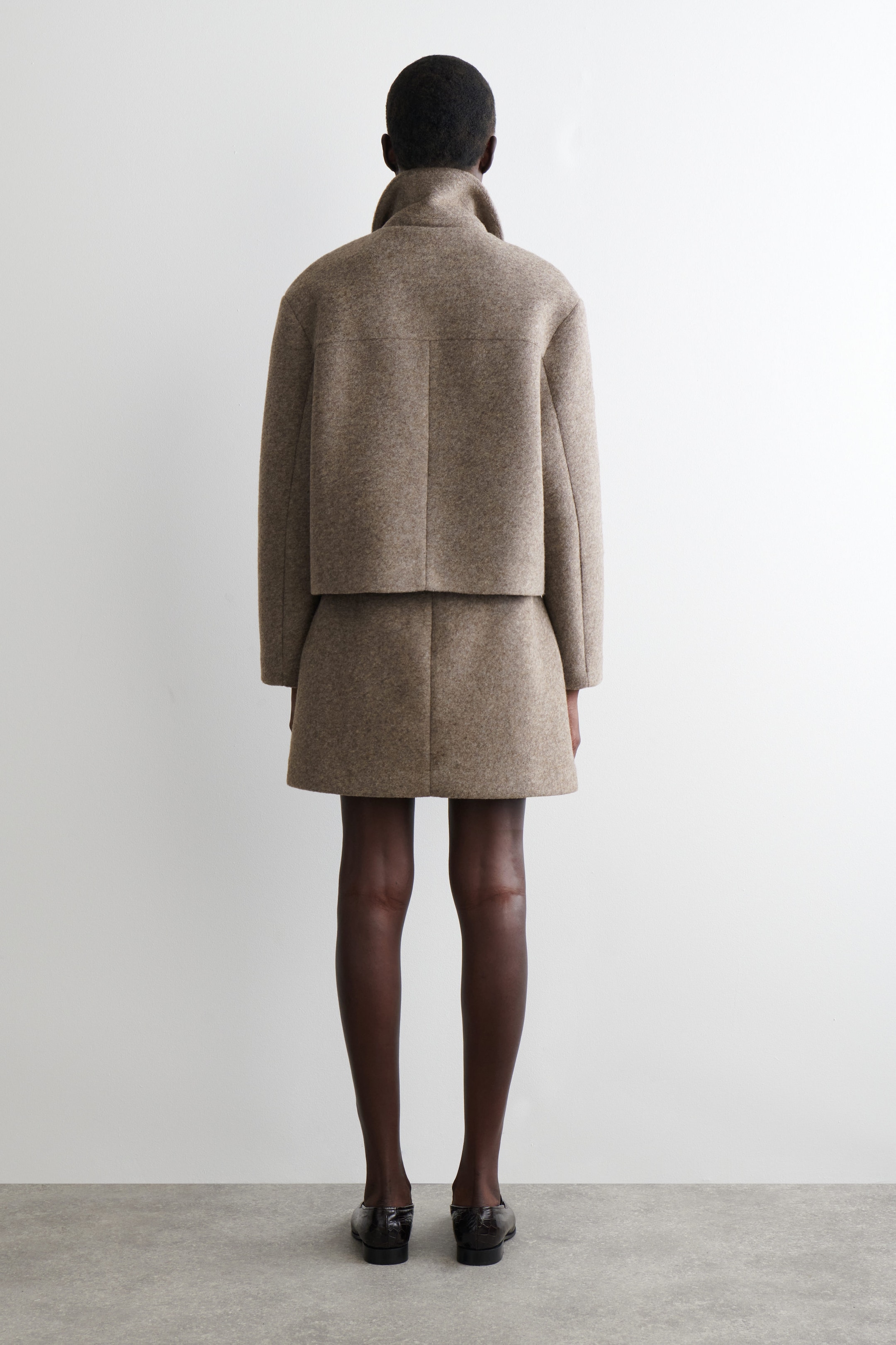 BOILED WOOL-BLEND MINI SKIRT